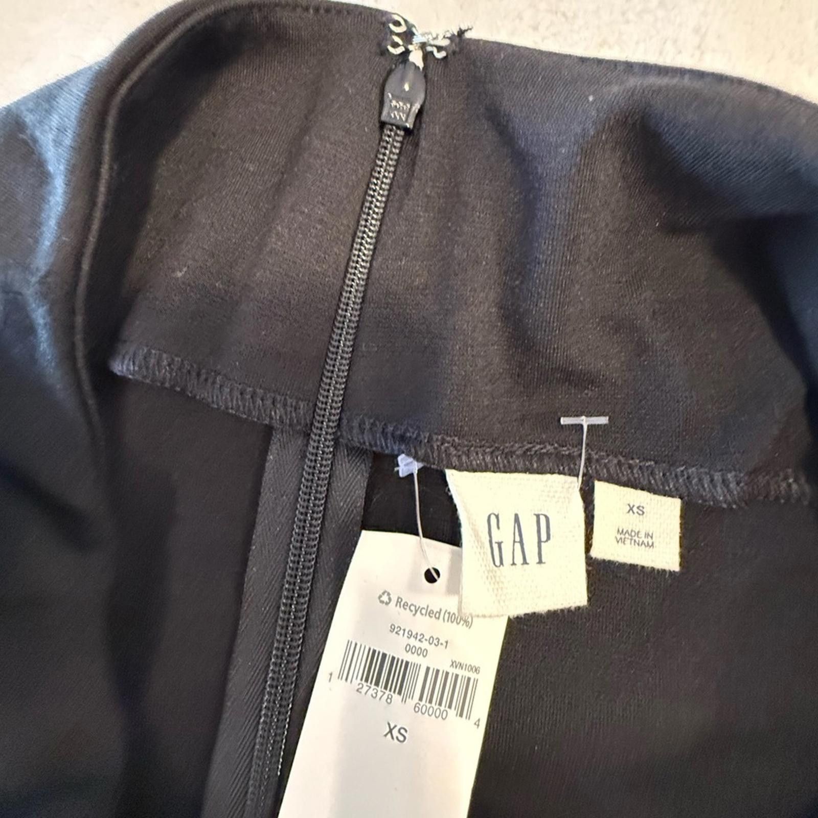 Gap Gap black Y2K midi dress wide sleeve cuffs back zip SZ XS Size XS / US 0-2 / IT 36-38 - 4 Thumbnail