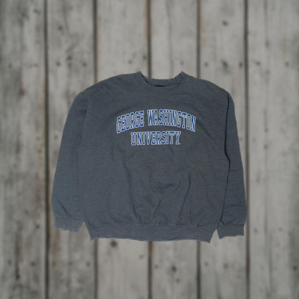 George George Washington Univerity Sweatshirt MV Sport Cotton / Polyester Grey Long Sleeve X-Large Vintage Mens Womens Boys Girls Size US XL / EU 56 / 4 - 1 Thumbnail
