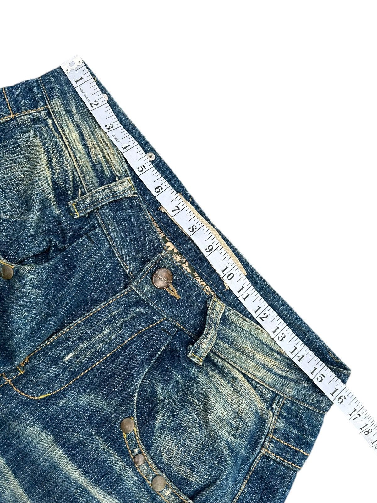 Kapital Vintage Blue Starnik Punk Bondage Faded Denim Jeans Size US 32 / EU 48 - 17 Thumbnail