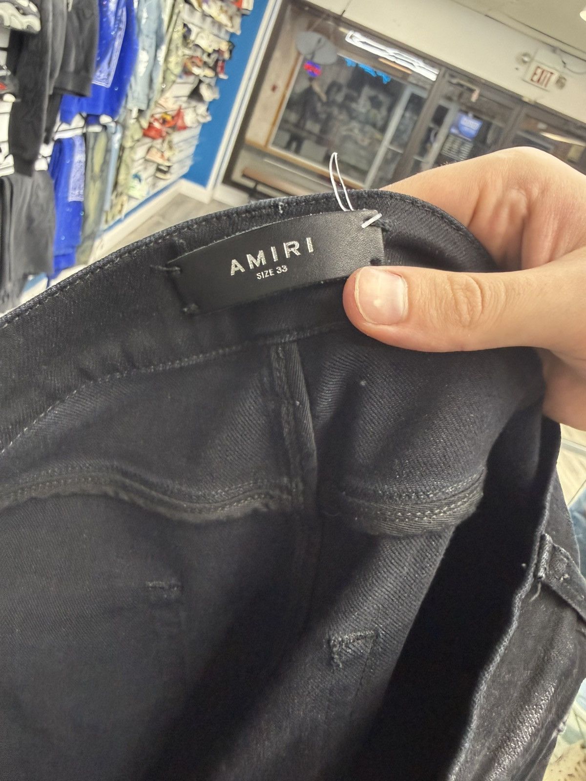 Amiri Amiri MX1 Cracked Paint Jeans (Blue) Size US 33 - 5 Thumbnail
