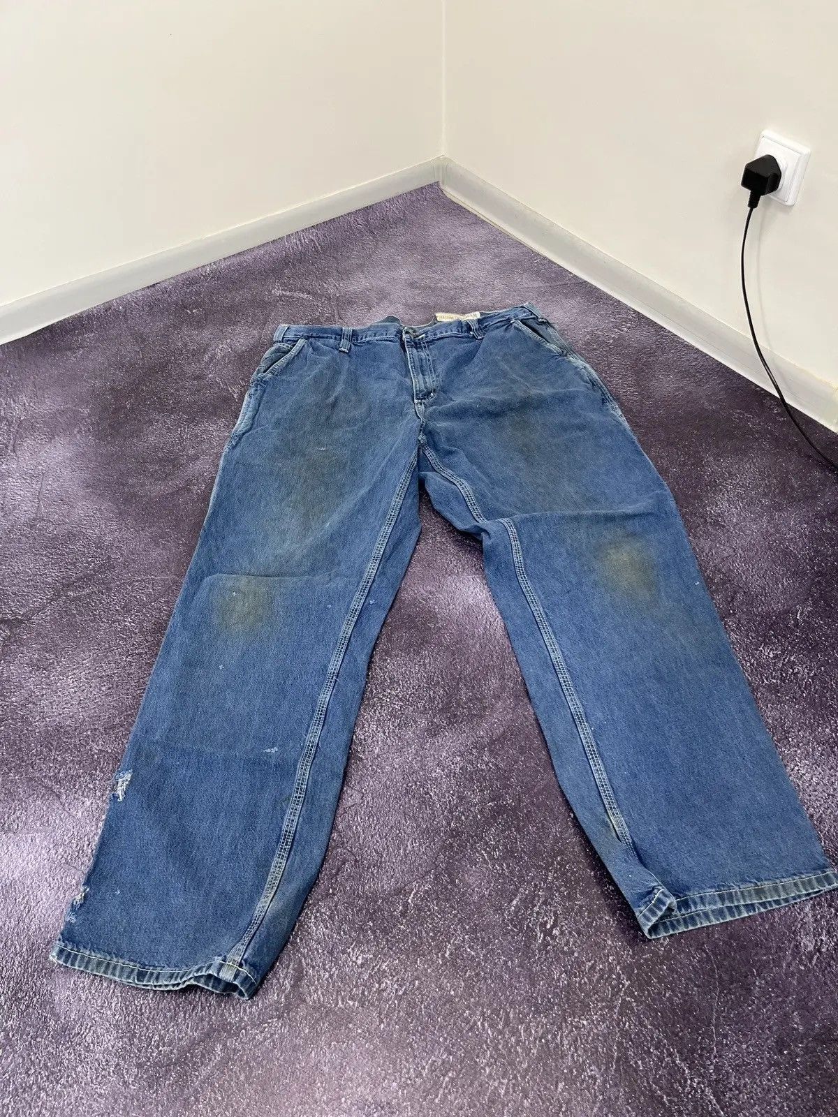 Carhartt × Vintage Vintage Carhartt Dungaree Fit Denim Blue Hype Baggy Jeans Size US 38 / EU 54 - 2 Thumbnail