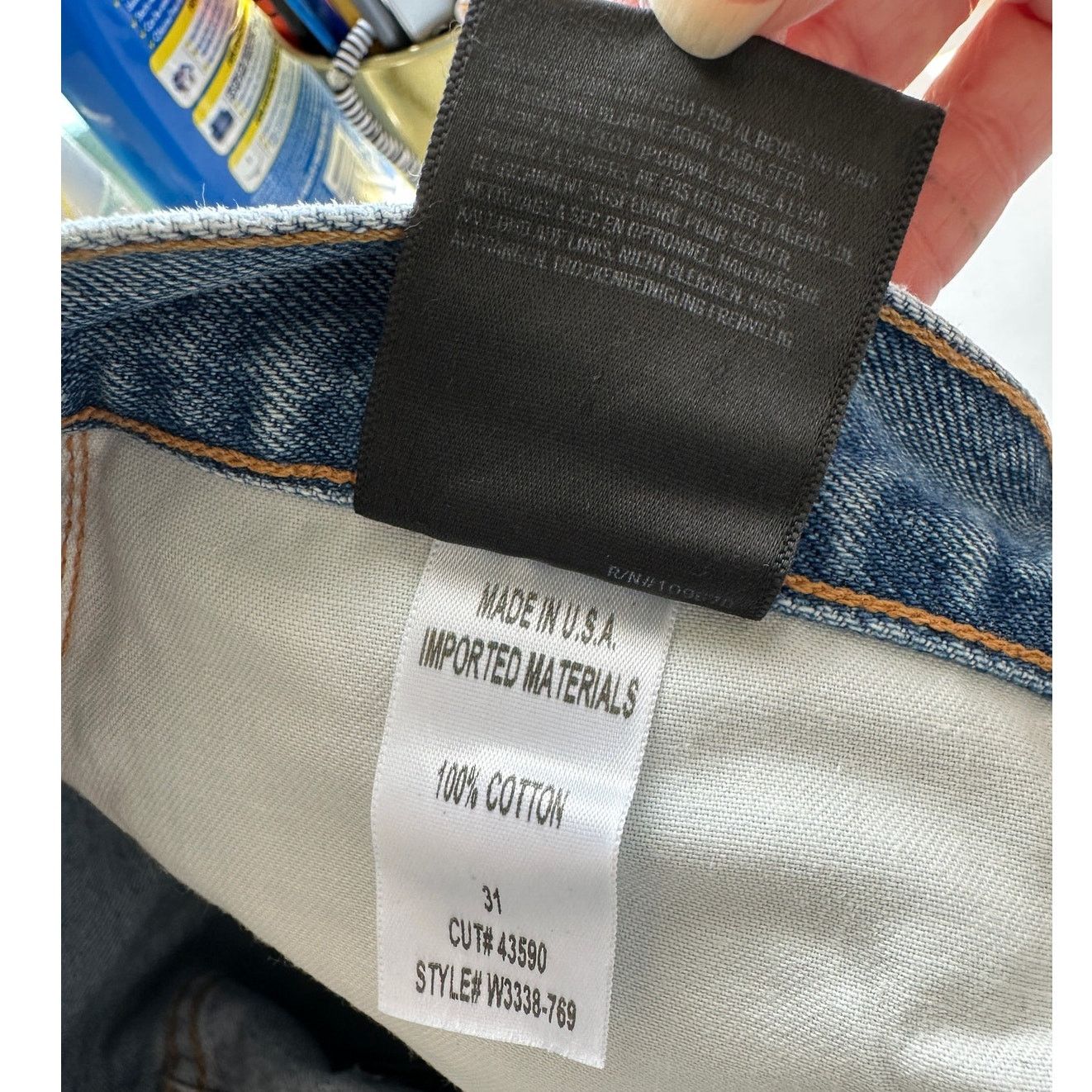 GOLDSIGN Goldsign Med Lt Wash Straight Leg Button Fly Denim Jeans 31 Size 31" - 13 Thumbnail