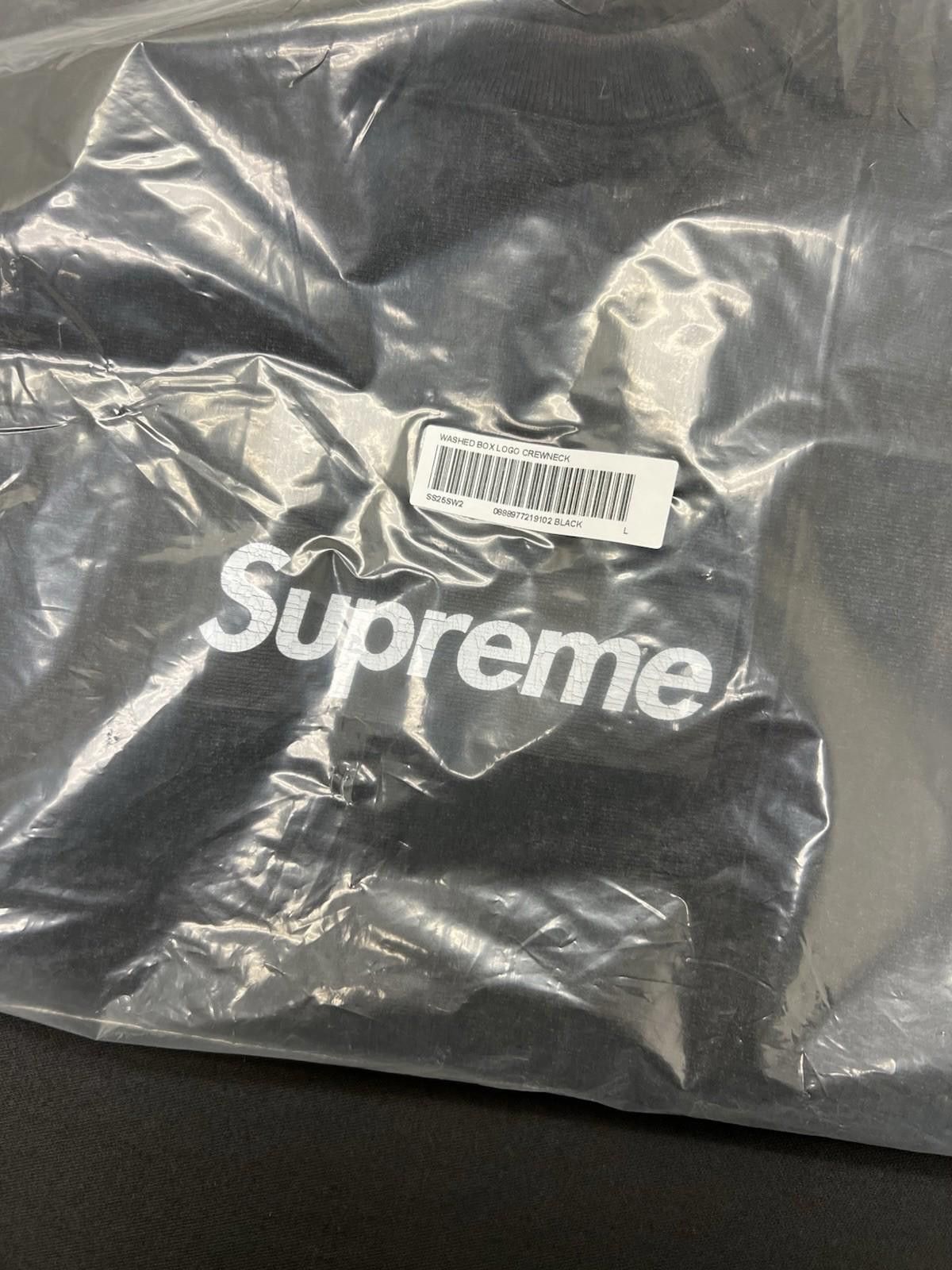 Supreme SS25 Supreme Washed Box Logo Crewneck Black L Large Size US L / EU 52-54 / 3 - 8 Thumbnail