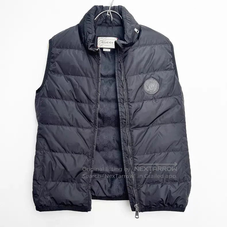 Gucci Gucci Black down vest full of printed logo Size S / US 4 / IT 40 - 6 Thumbnail