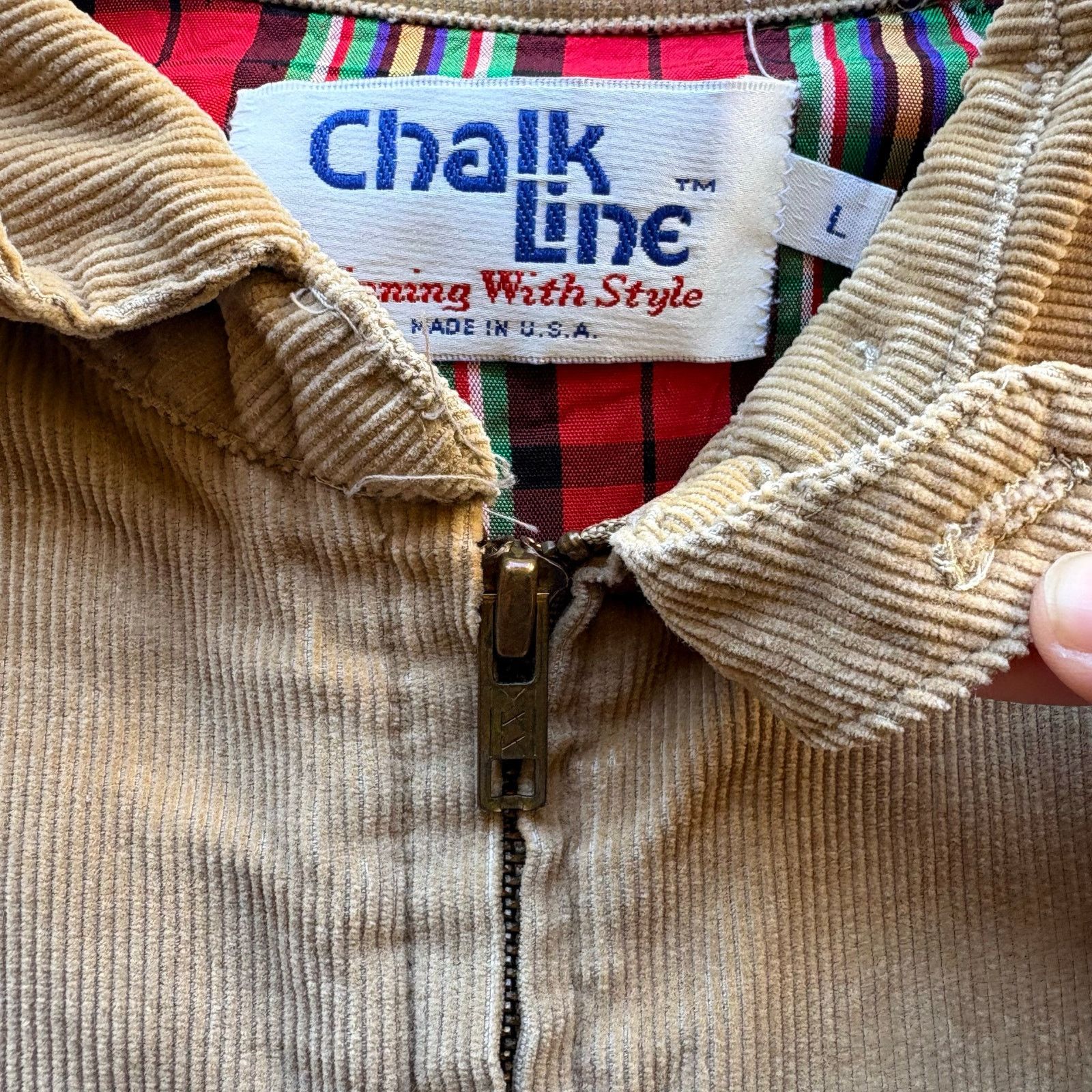 Chalk Line Crazy vintage Chalk Line Corduroy Zip Jacket Size US L / EU 52-54 / 3 - 4 Thumbnail