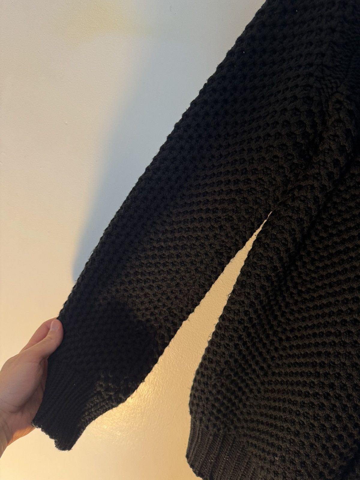Ann Demeulemeester HUGO Wool Jumper black M/L Waffle-Knit Roll Neck RRP 850$ Size US M / EU 48-50 / 2 - 9 Thumbnail