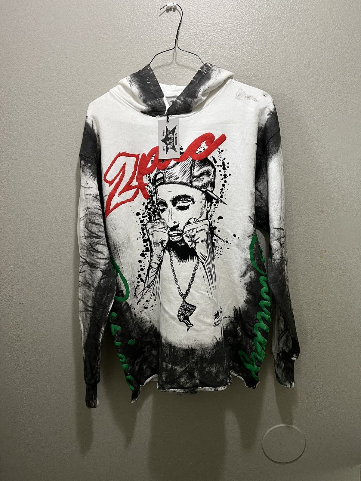 image of Barriers X Tupac Complex Con Exclusive Hoodie in White, Men's (Size Medium)