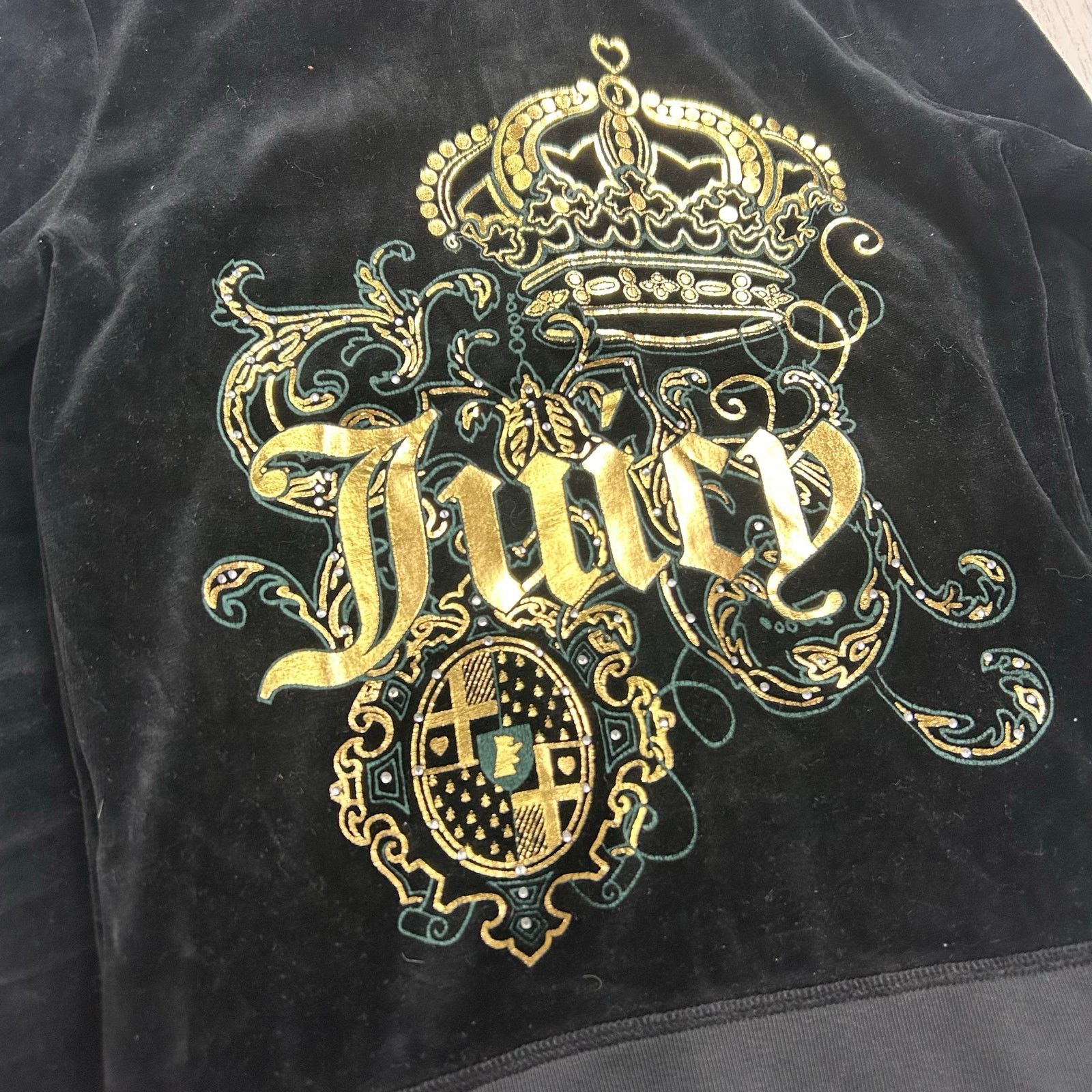 Juicy Couture × Vintage Juicy Couture Rhinestone Encrusted Velour Robertson Hoodie Size S / US 4 / IT 40 - 5 Thumbnail