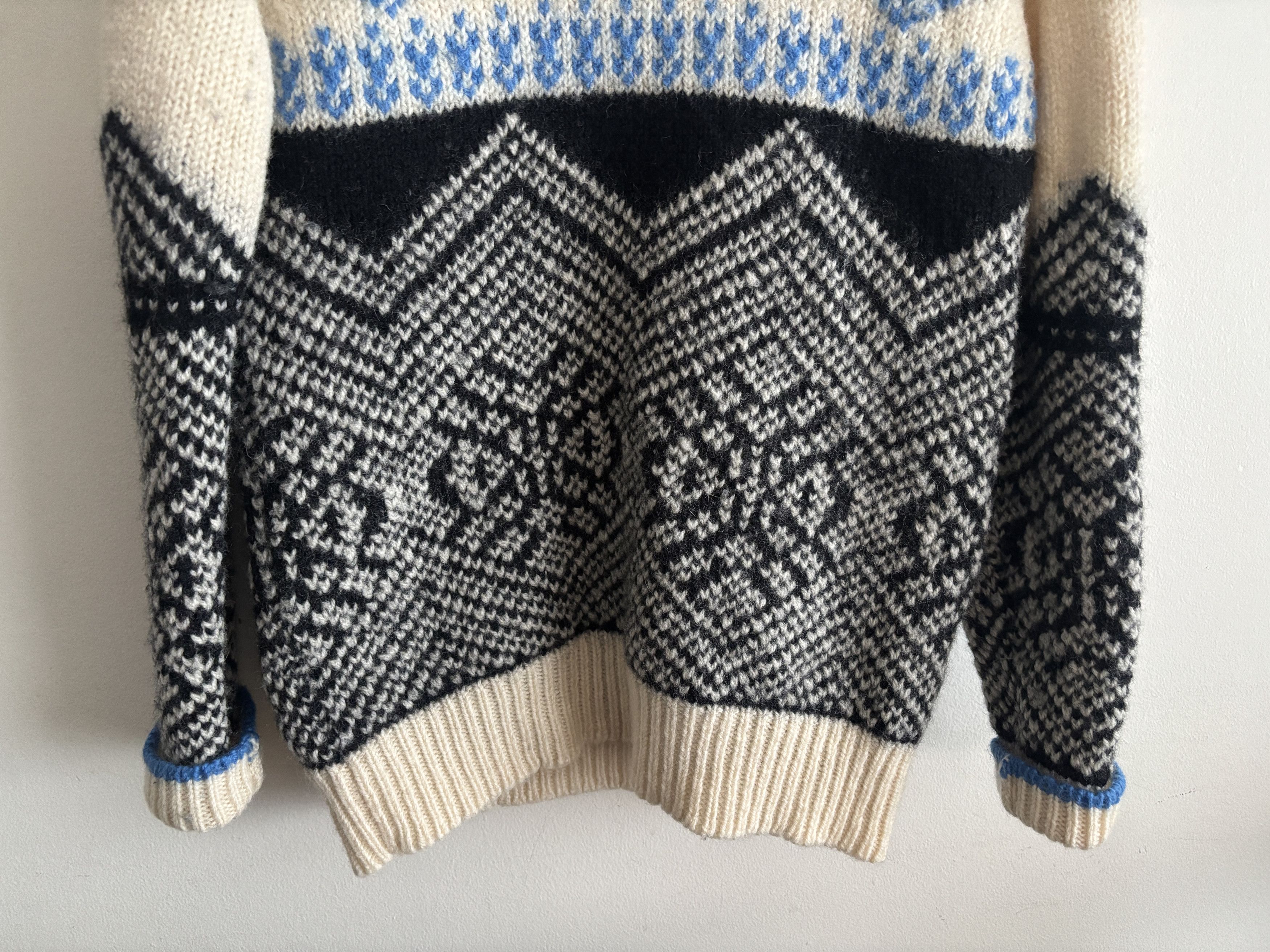 NN07 $265 Nordic Wool Fairisle Ecru Turtleneck Sweater- S/M Size US S / EU 44-46 / 1 - 8 Thumbnail