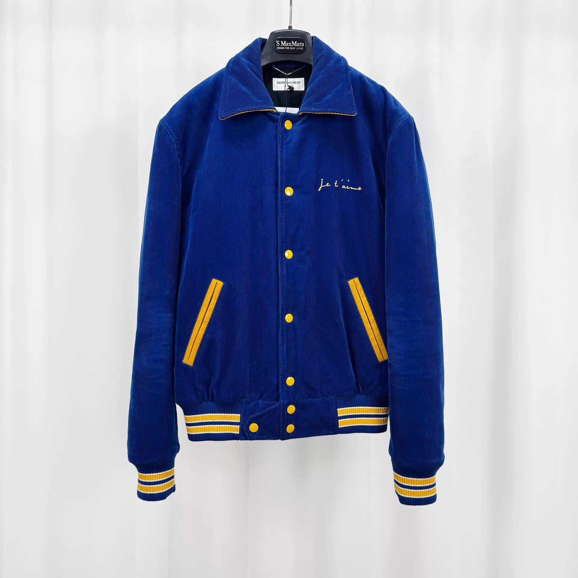 Saint Laurent Paris SL Corduroy Embroidered Logo Baseball Jacket 46 99 New Size US S / EU 44-46 / 1 - 1 Thumbnail