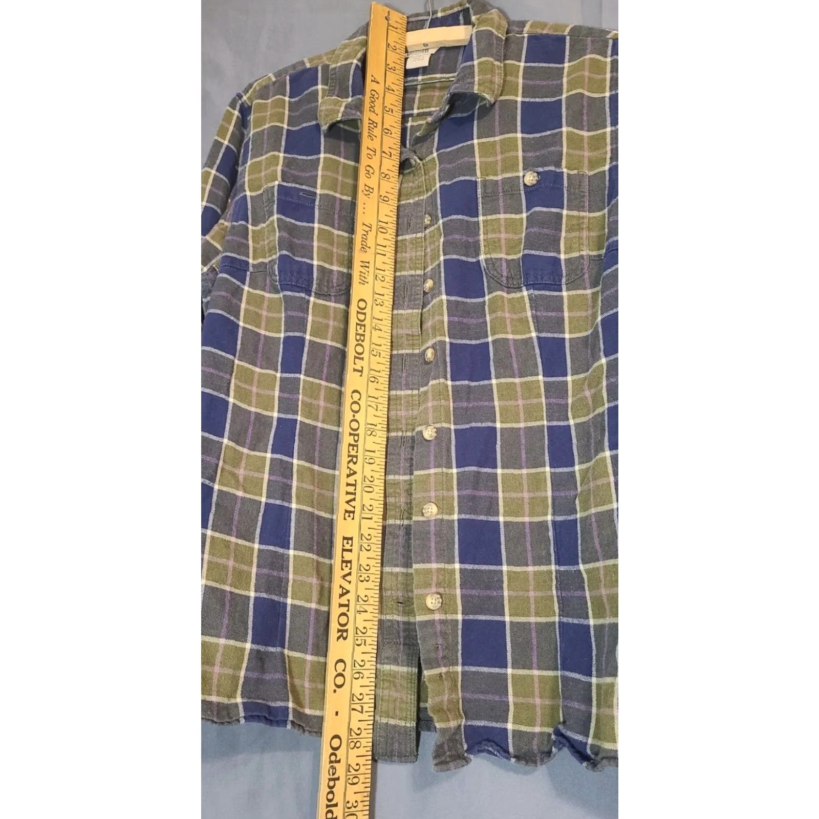 CO Duluth Trading Co Mens Large Plaid Blue Green Brown Long Sleeve Button-Up Shirt Shirt L Multicolor Flannel Cotton Button-Down Pocket Casual Workwear Size US L / EU 52-54 / 3 - 5 Thumbnail