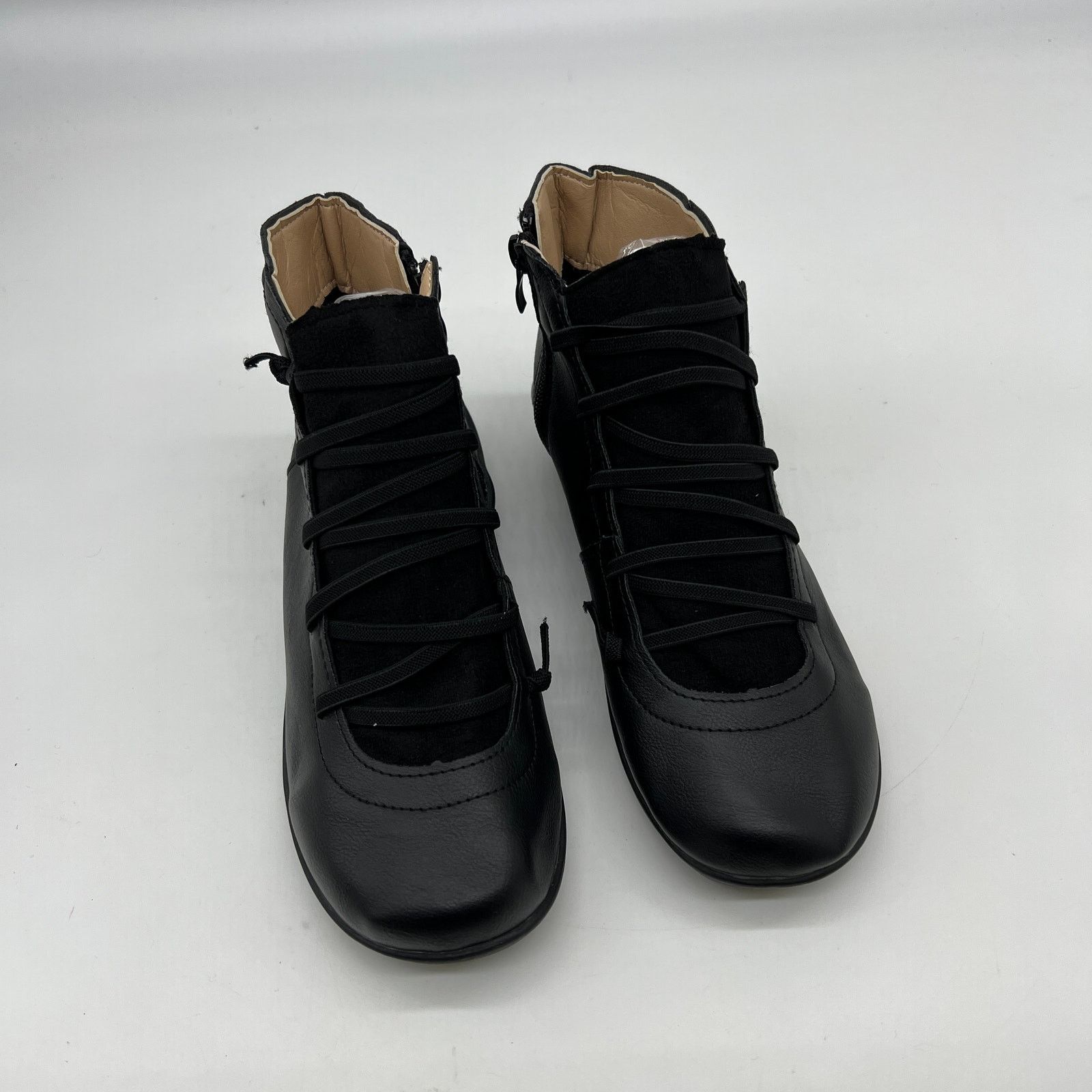 Other Ankle Boots Black Round Toe Casual Comfortable Lightweigh Size US 6.5 / IT 36.5 - 2 Thumbnail