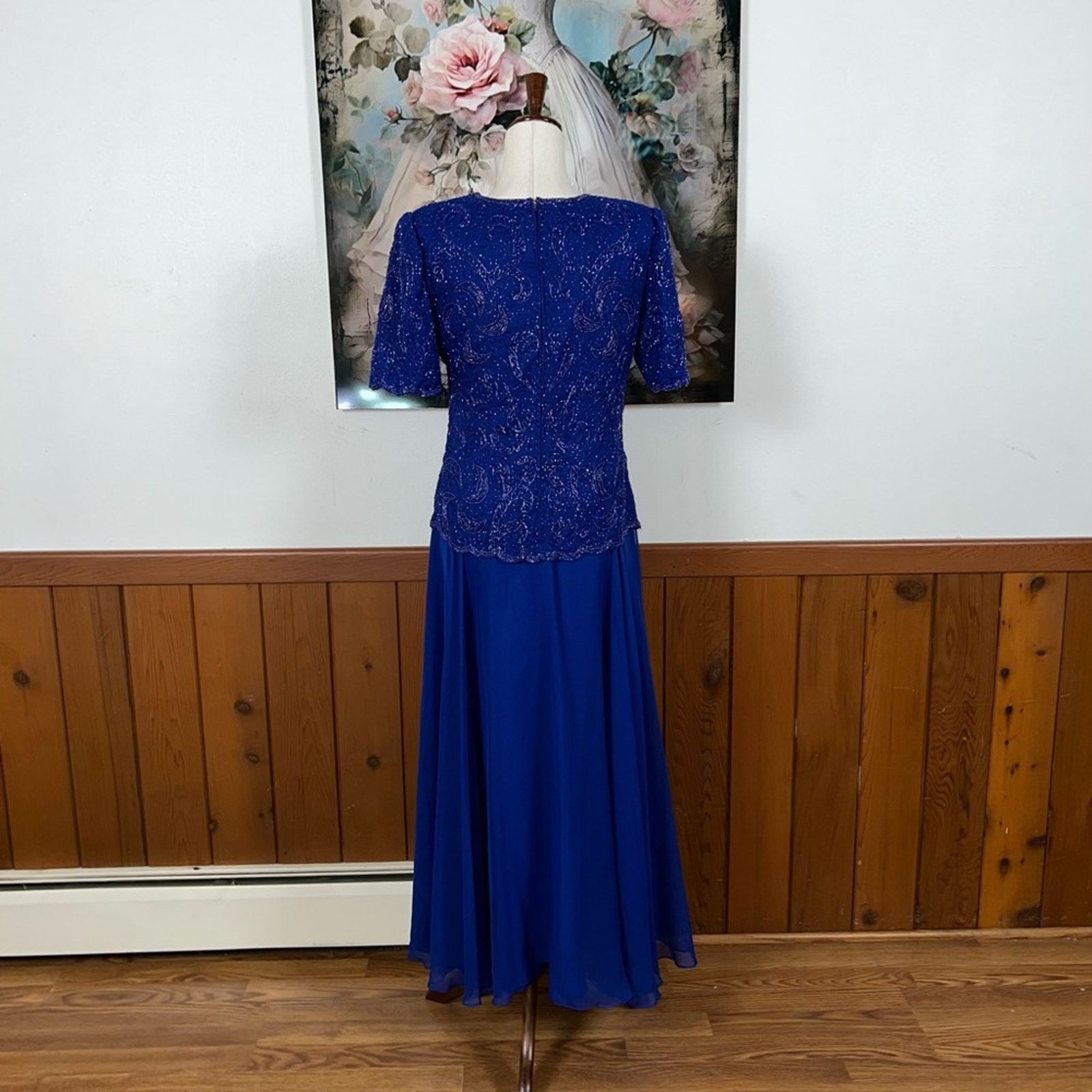 Vintage Vintage 1980s Brilliante Beaded Mother of the Bride Dress! Size M / US 6-8 / IT 42-44 - 5 Thumbnail