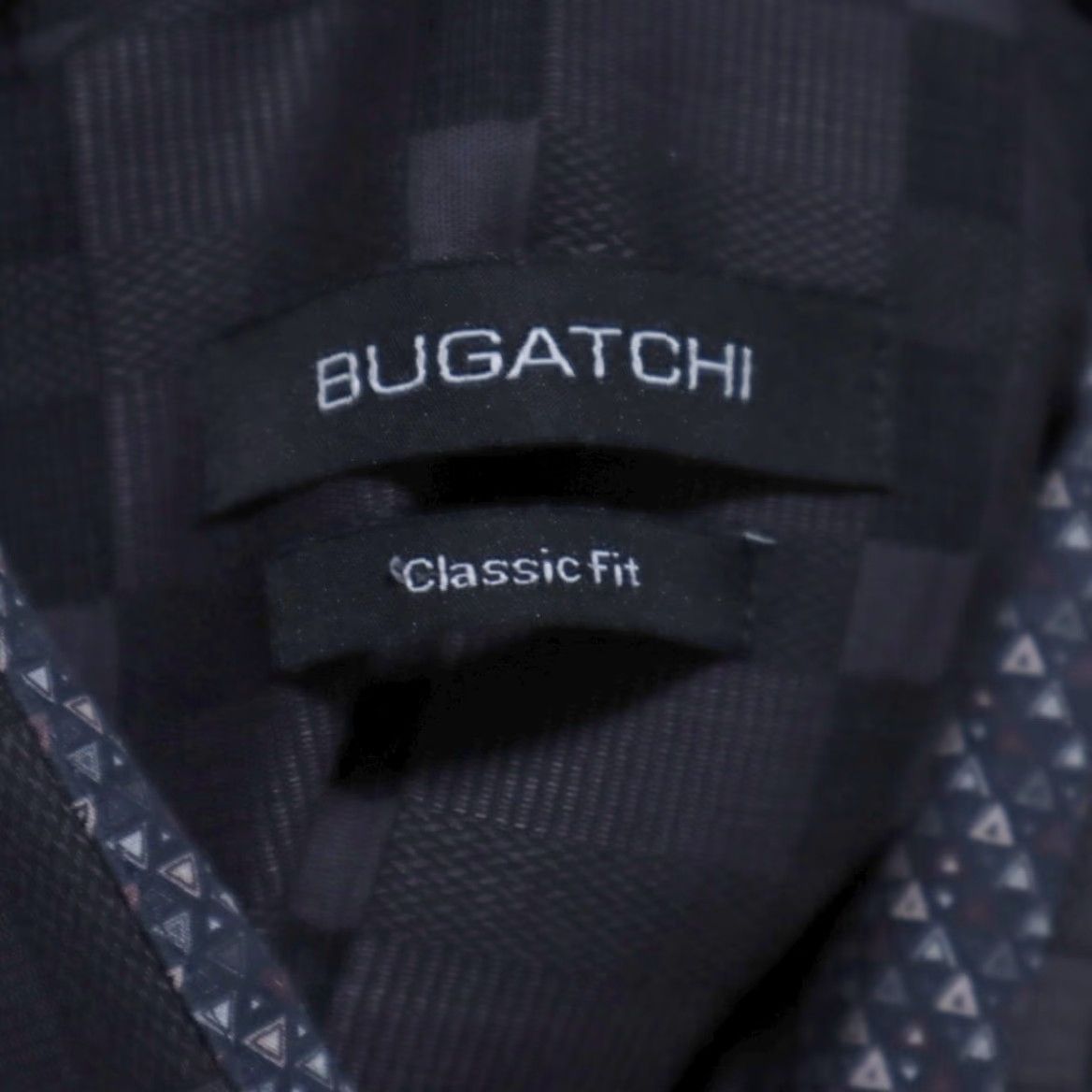 BUGATCHI Bugatchi Shirt Black Men's L Classic Fit Jacquard Striped Button Up Long Sleeve Size US L / EU 52-54 / 3 - 5 Thumbnail