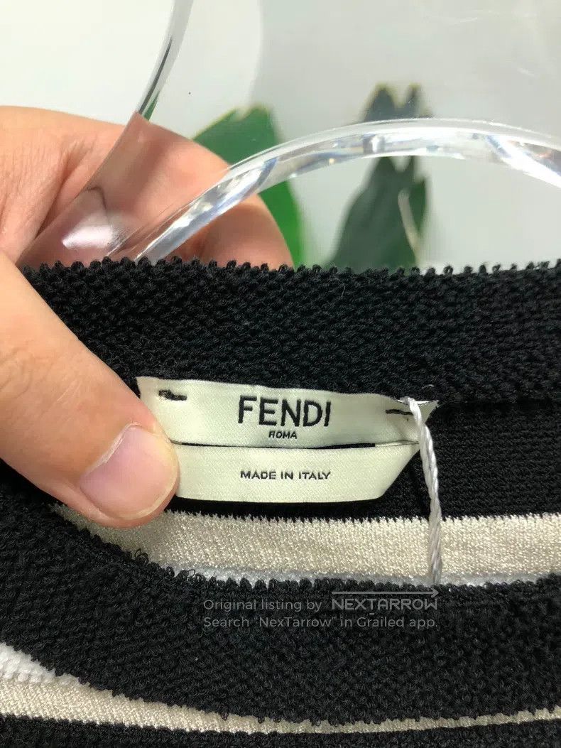Fendi Fendi Striped Knit Top - Black and White Stripes Size XS / US 0-2 / IT 36-38 - 3 Thumbnail