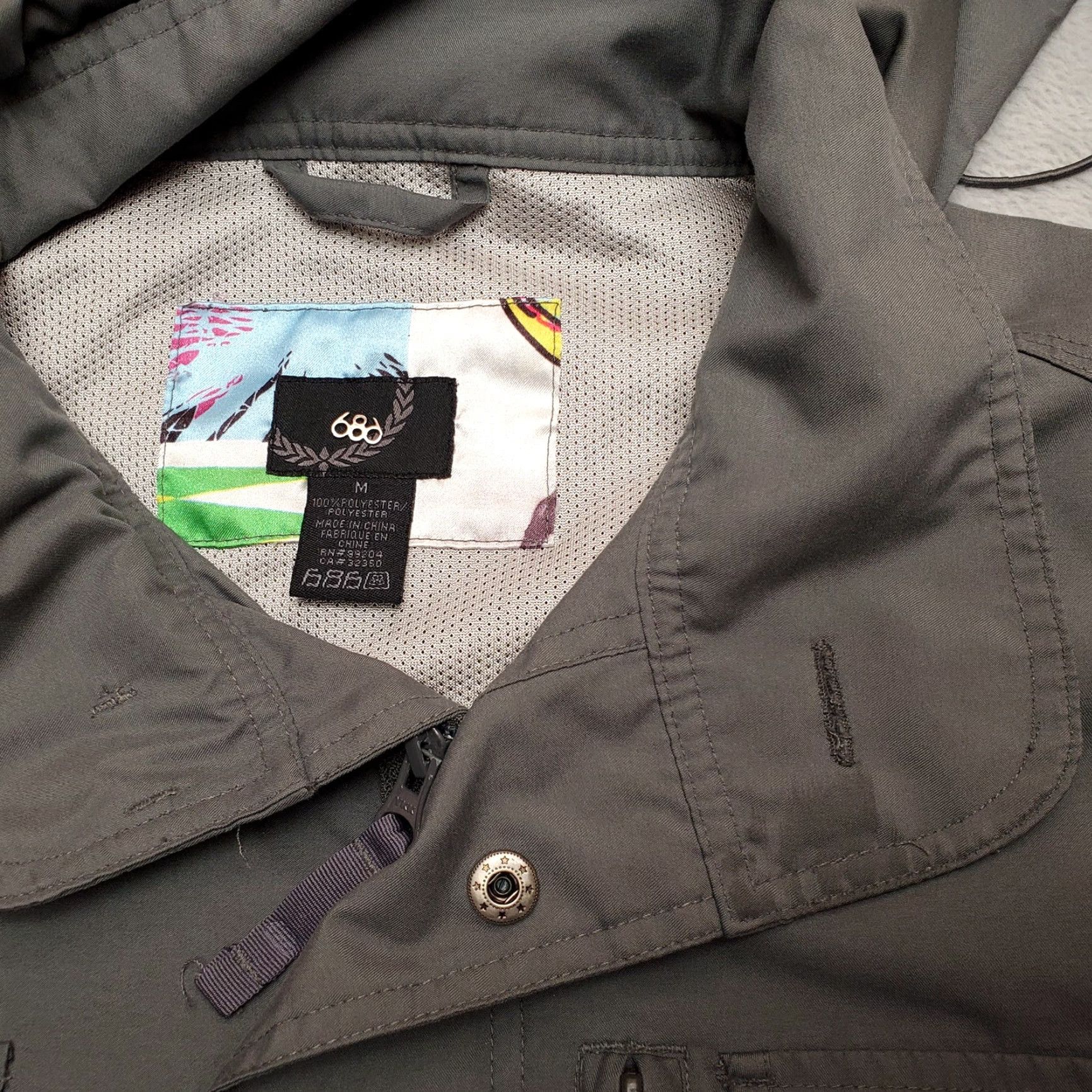 686 686 Jacket Women M Full Zip Hood Military Field Snap Pockets Gray Size M / US 6-8 / IT 42-44 - 4 Thumbnail