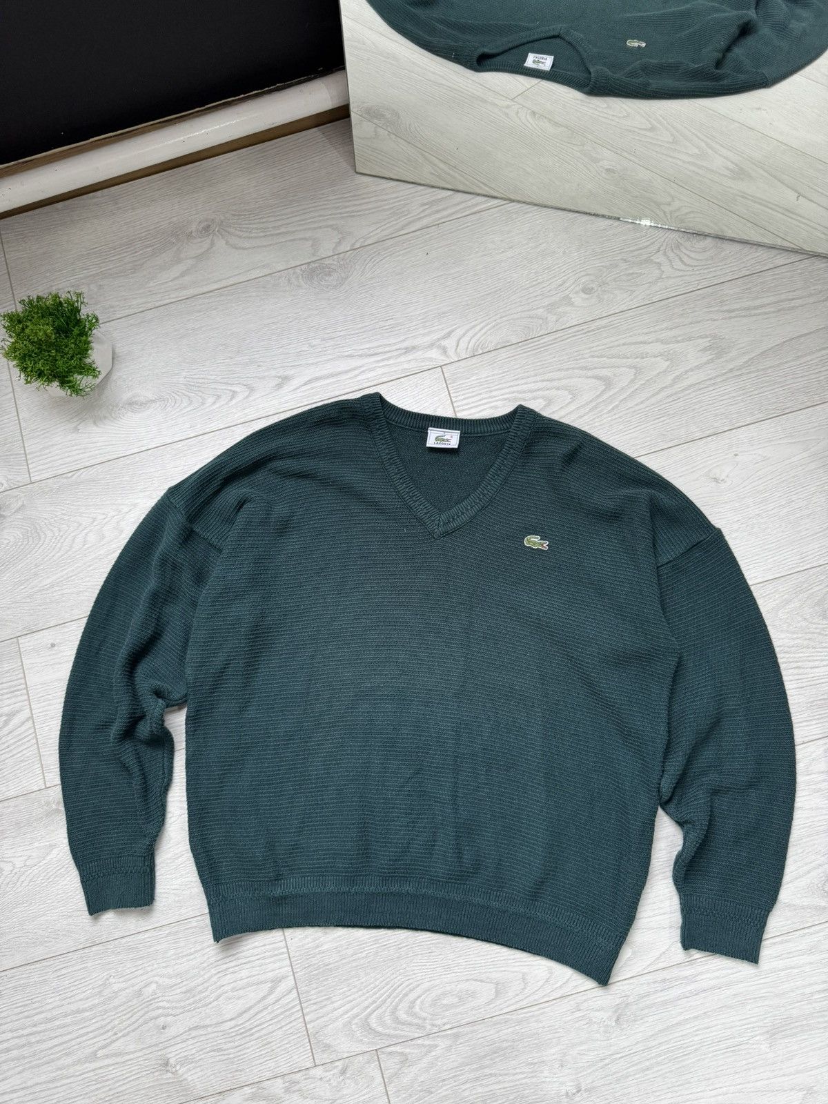 Lacoste × Vintage Vintage Lacoste Chemise V-Neck Sweater Size US L / EU 52-54 / 3 - 2 Thumbnail
