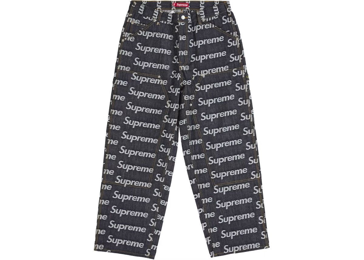 Supreme Supreme Script Jacquard Double Knee Painter Jeans | Grailed