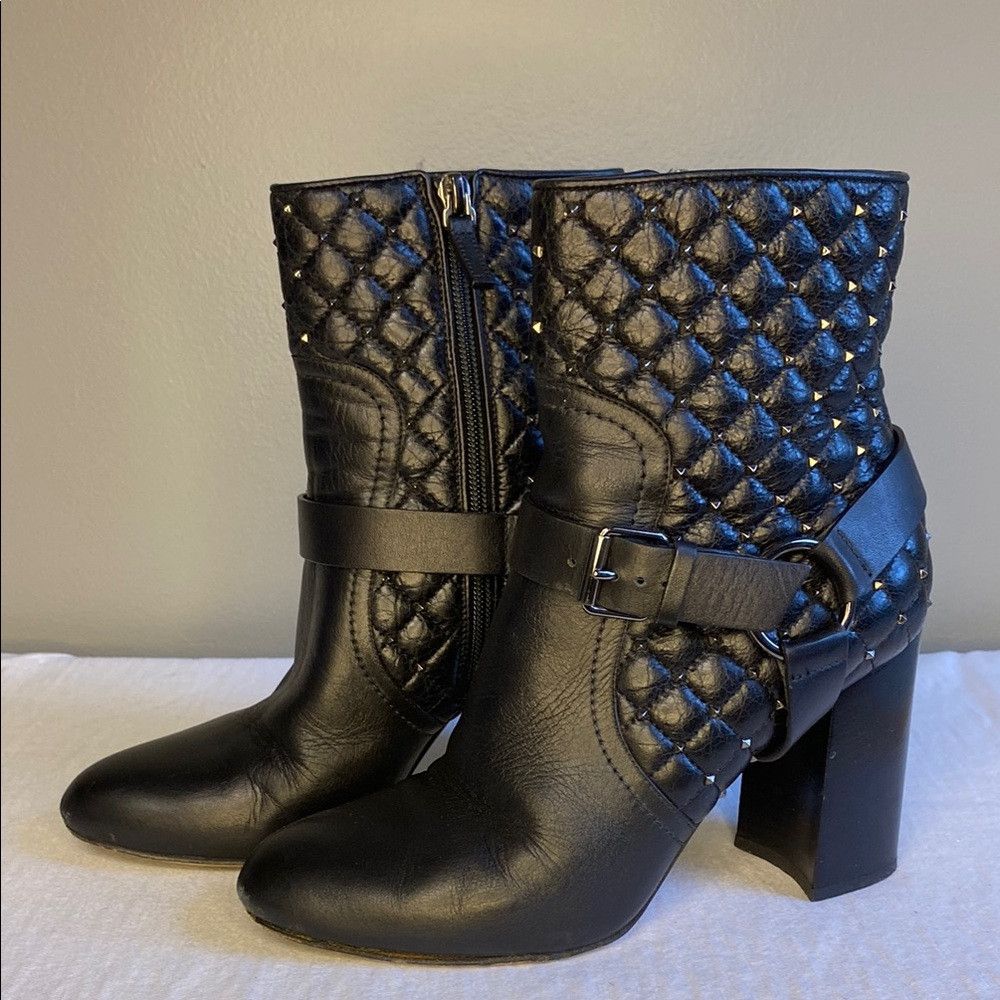 Valentino Valentino Garavani 'Rockstud' Spiked Black Leather Boots 37 Size US 7 / IT 37 - 1 Thumbnail