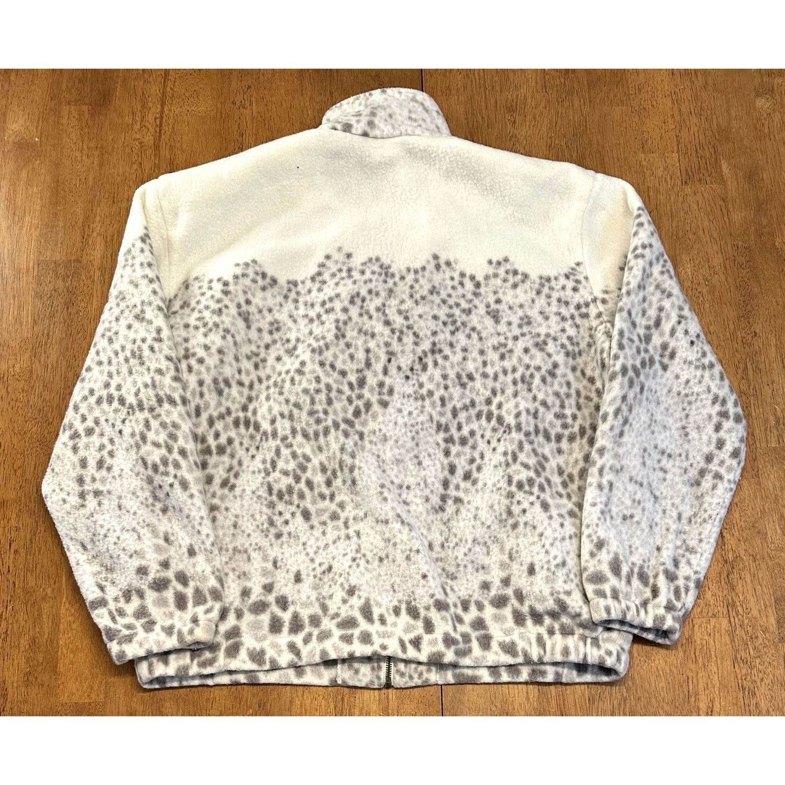 Vintage VINTAGE Teddi Jacket Fleece Full Zip Arctic Leopard White Large Womens Size L / US 10 / IT 46 - 3 Thumbnail