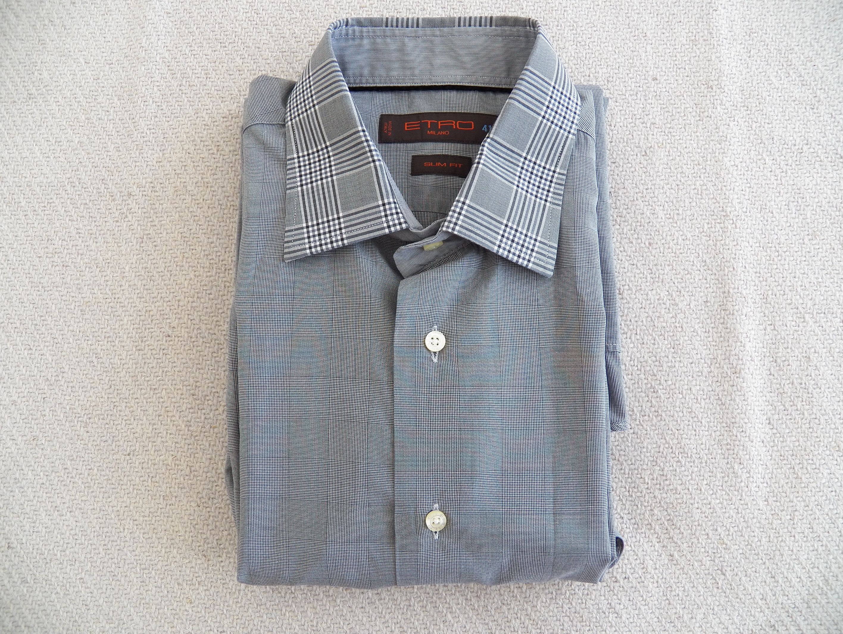 Etro Etro Shirt Size 41 glen plaid check cotton long sleeve slim Size US M / EU 48-50 / 2 - 7 Thumbnail