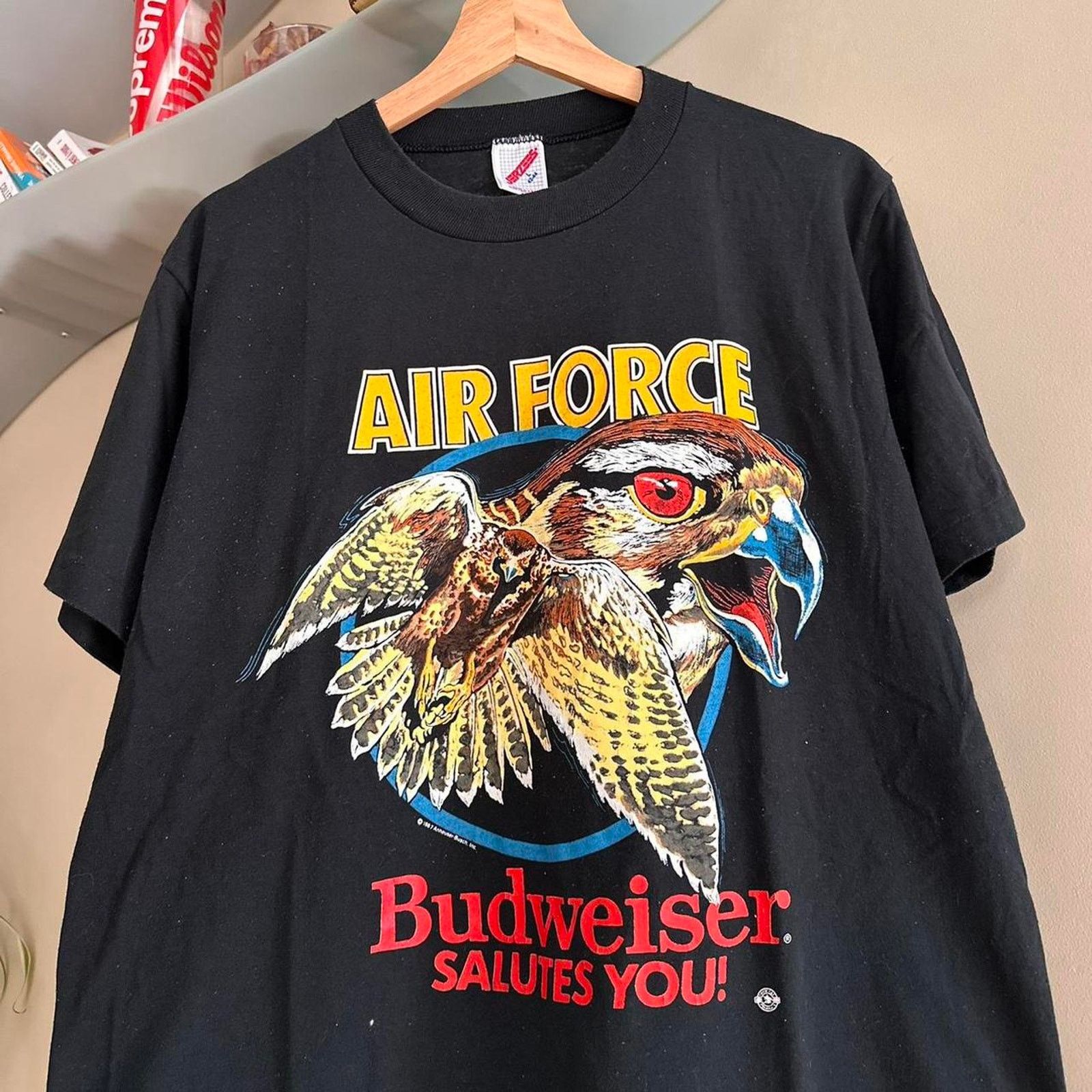 Budweiser × Vintage Vintage 1987 Budweiser Air Force Salutes You Shirt Size US L / EU 52-54 / 3 - 2 Thumbnail