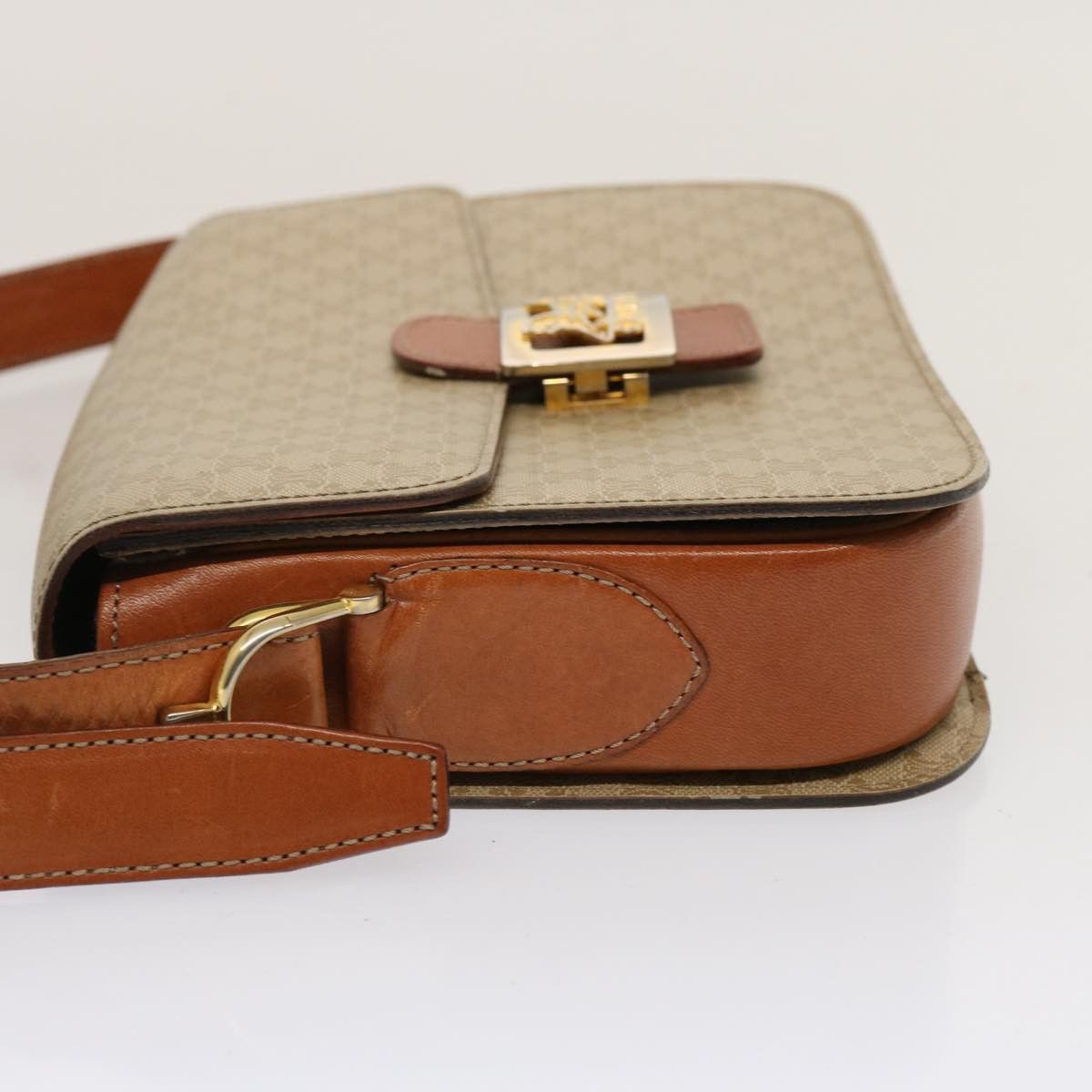Celine CELINE Macadam Canvas Shoulder Bag Beige Size ONE SIZE - 4 Thumbnail