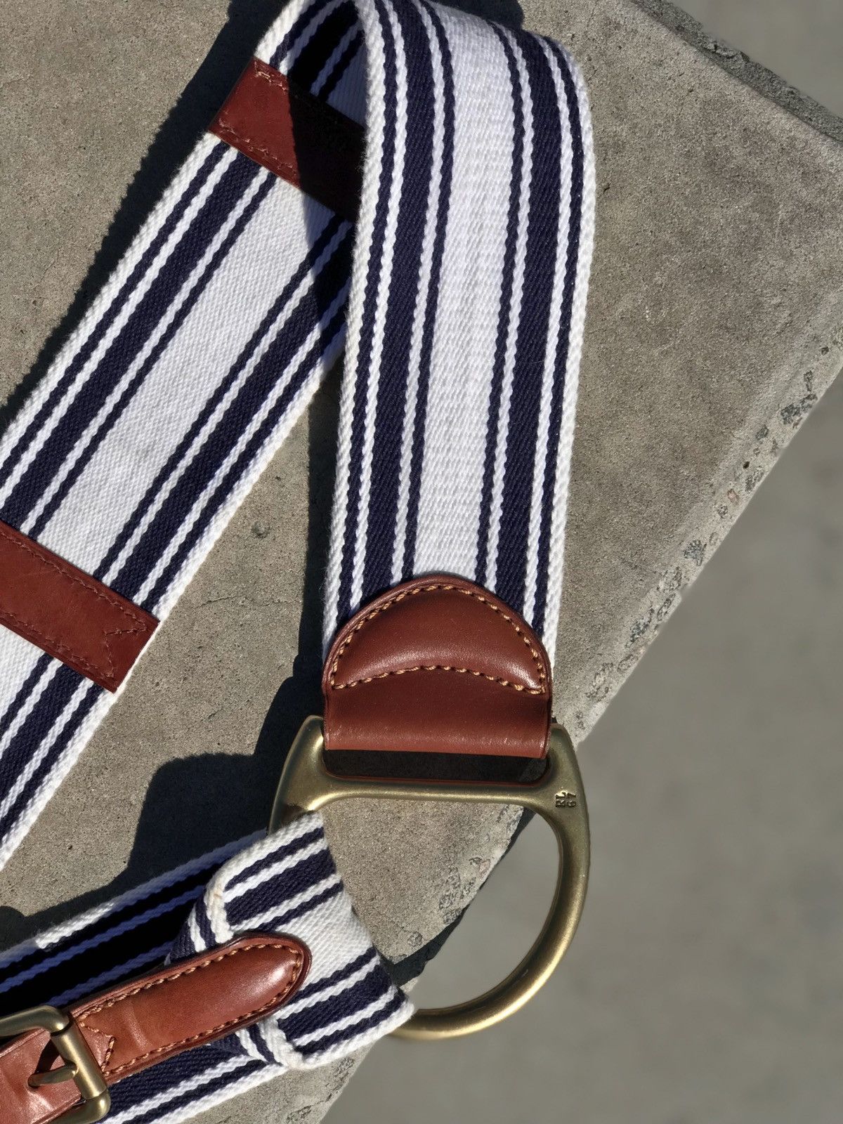 Ralph Lauren Ralph Lauren RL67 Striped Canvas D Ring Belt Nautical Vintag Size ONE SIZE - 16 Thumbnail