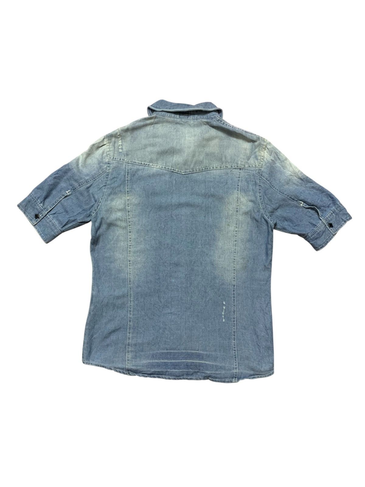semanticdesign 2000’s Semantic - Tribal Poem Punk Grunge Chambray Shirt Size US S / EU 44-46 / 1 - 3 Thumbnail