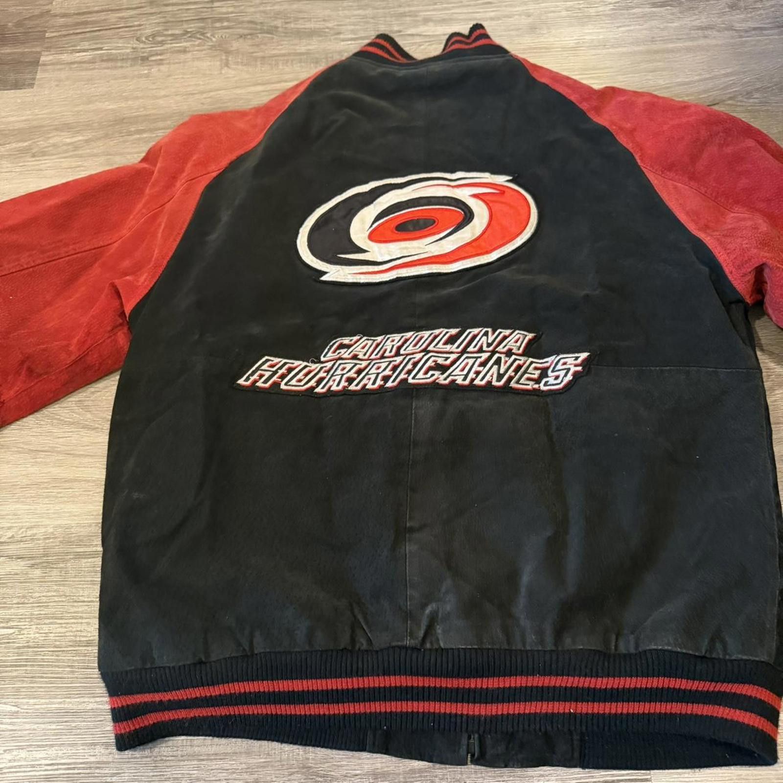 NHL Vintage Carolina hurricanes suede leather jacket 90s L Size US L / EU 52-54 / 3 - 5 Thumbnail