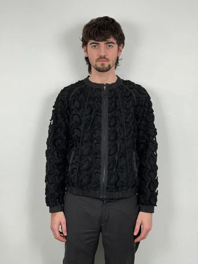 2000s Cavalli Flowers Abstract Embroidered Bomber Jacket