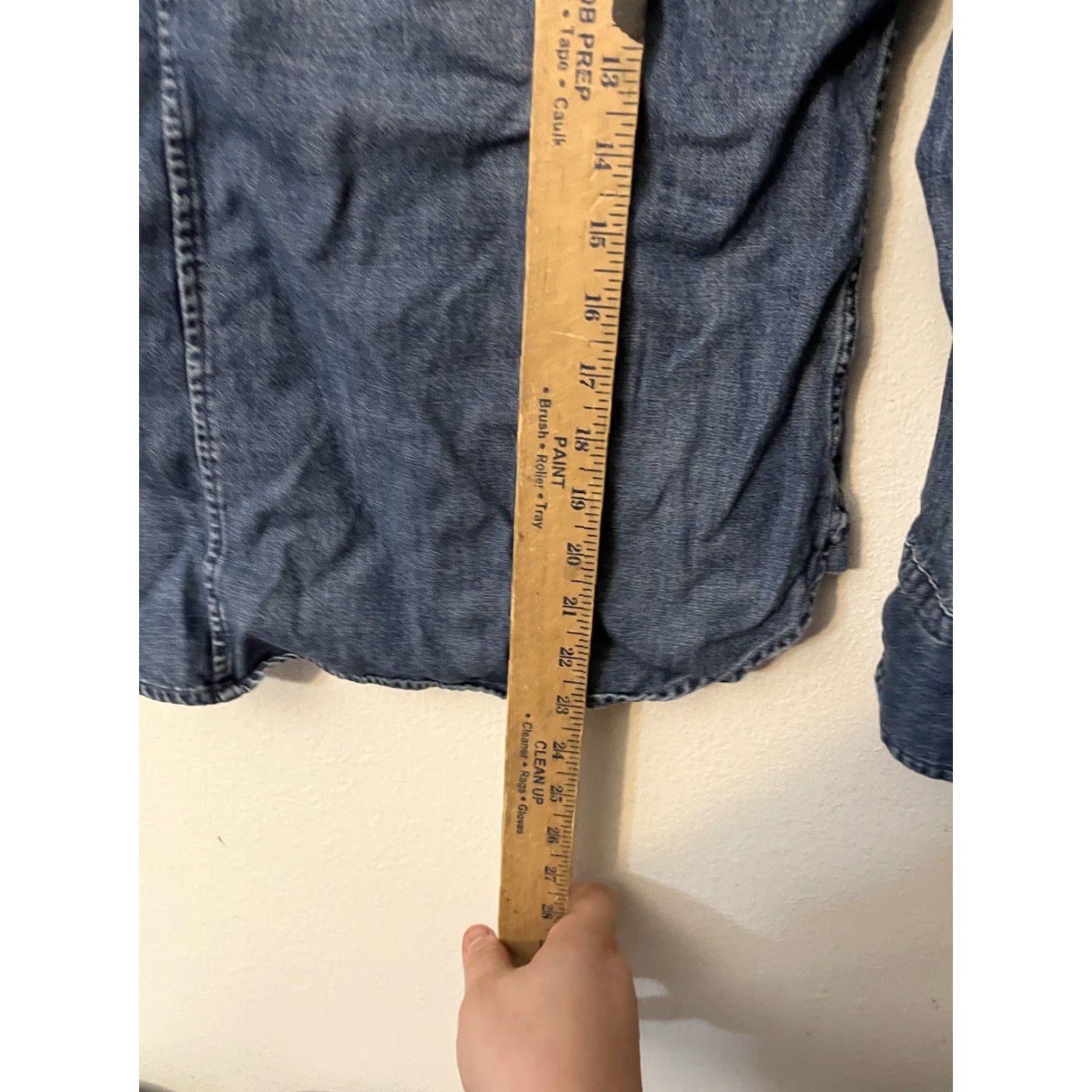 J.Crew J.CREW Shirt Womens 00P Blue Denim Western Pearl Snap Button-Up Casual Size XXS / US 00 / IT 34 - 4 Thumbnail