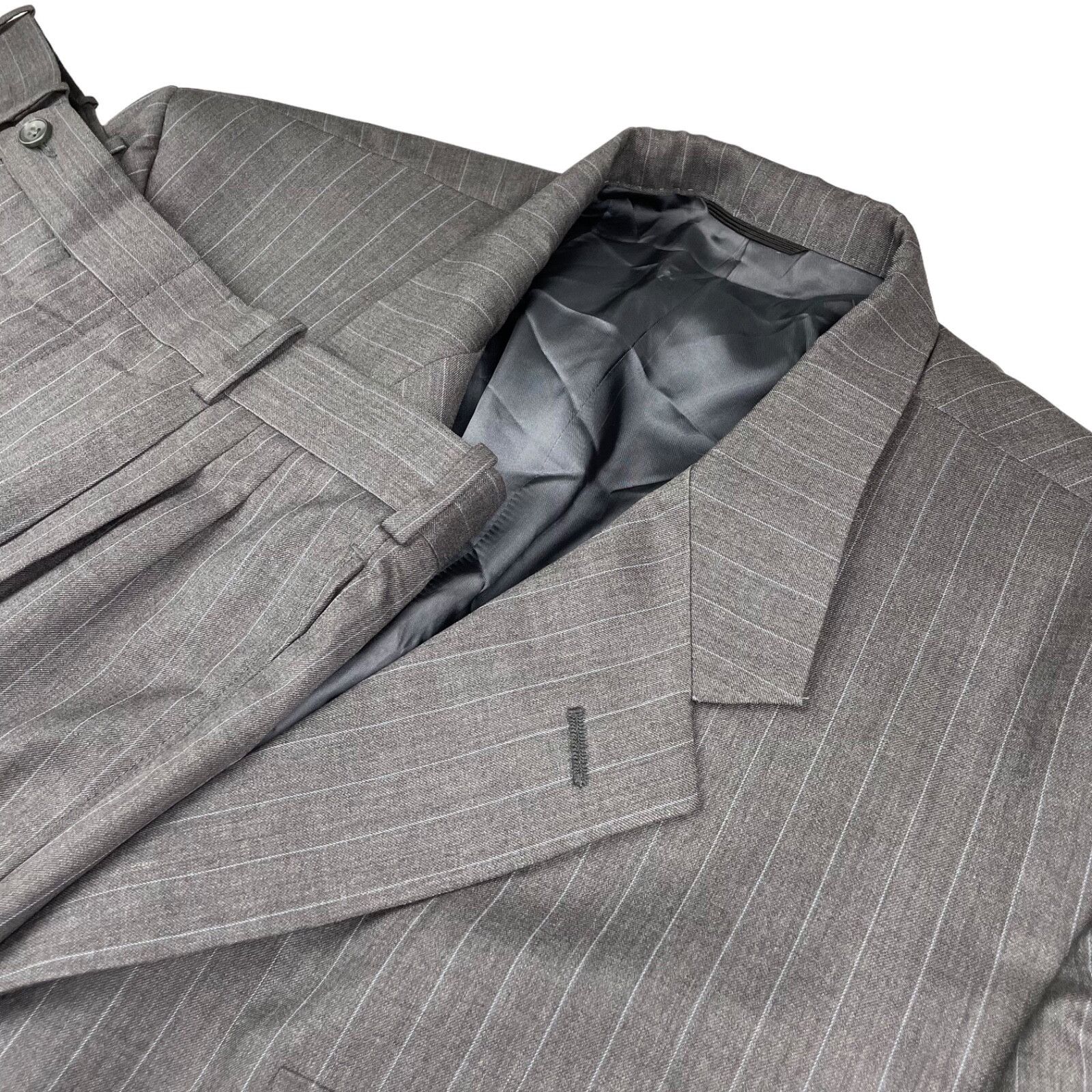 Holland & Sherry Holland & Sherry x Filo A Mano Men's Suit Gray/Blue Stripe • Size 48R - 1 Thumbnail