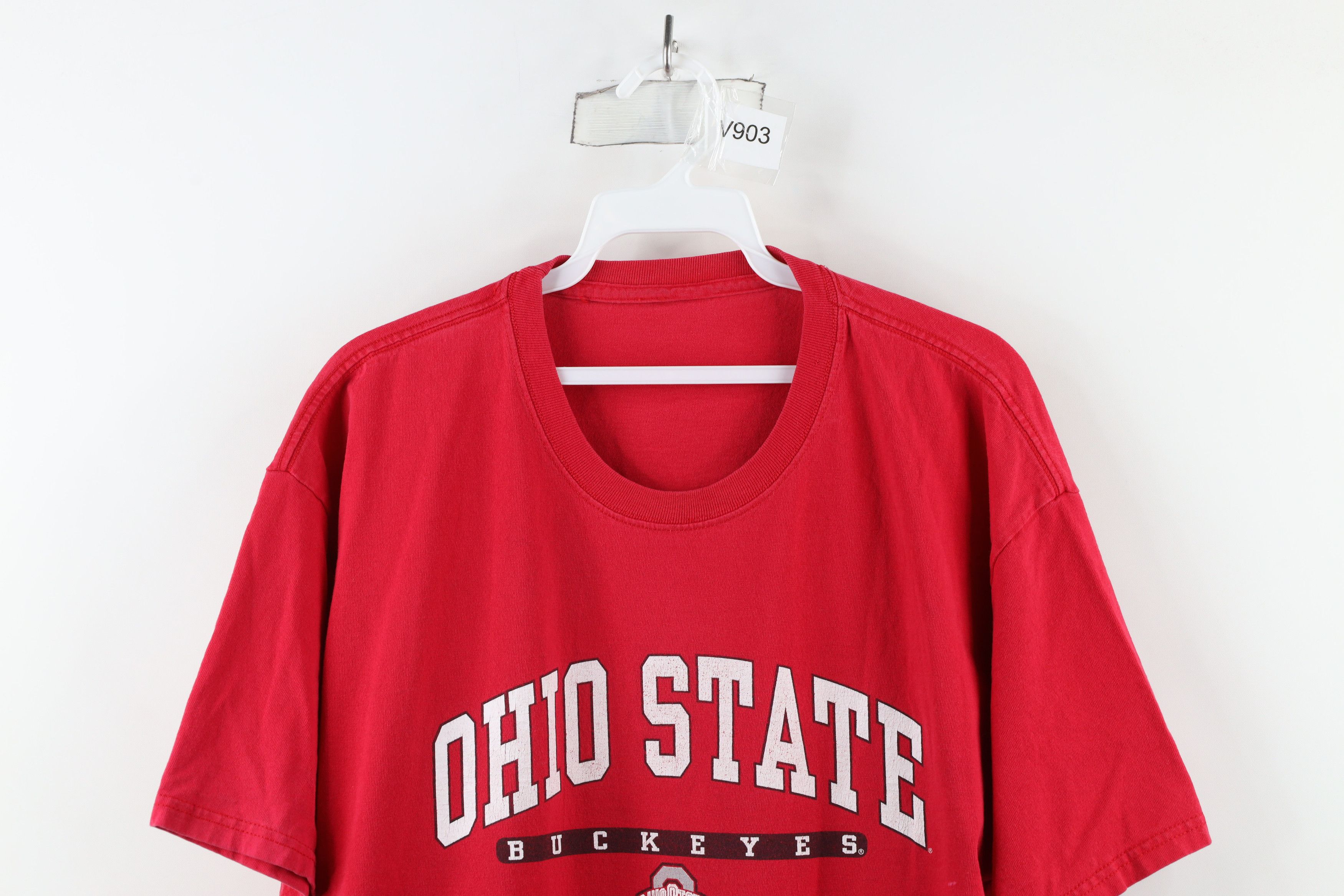 Vintage Vintage 90s Spell Out Ohio State University T-Shirt Red Size US L / EU 52-54 / 3 - 2 Thumbnail