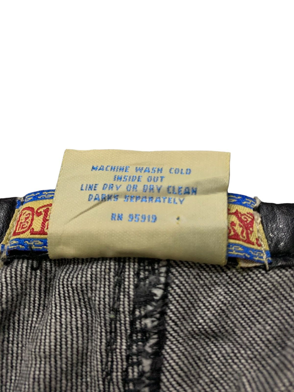 If Six Was Nine × Le Grande Bleu (L.G.B.) Vintage Balenciaga Style Leather Trimmed Zipper Flared Jeans Size US 30 / EU 46 - 13 Thumbnail