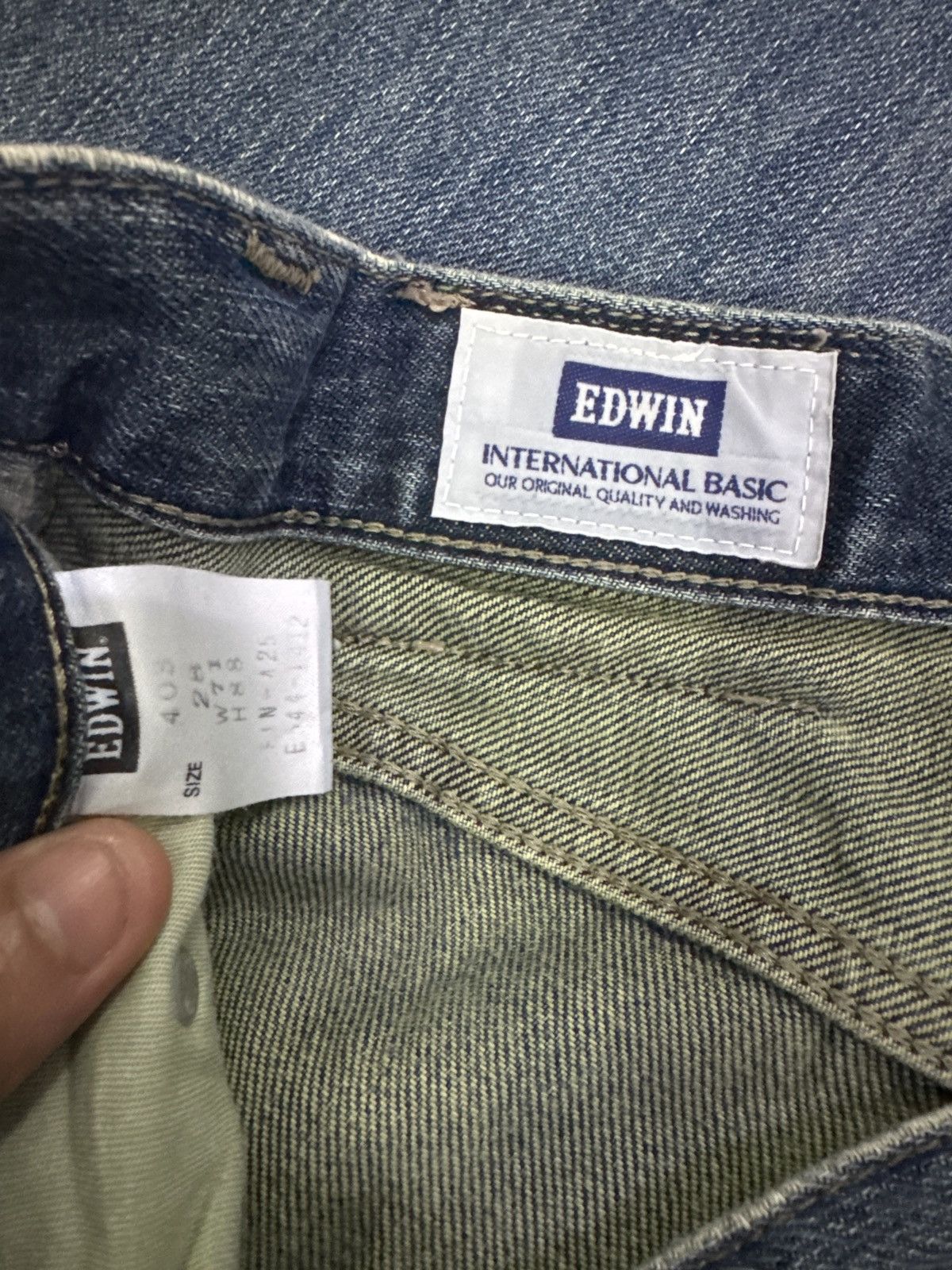 Edwin × Vintage EDWIN 403 DISTRESSED DESIGN DENIM JEANS Size US 28 / EU 44 - 18 Thumbnail
