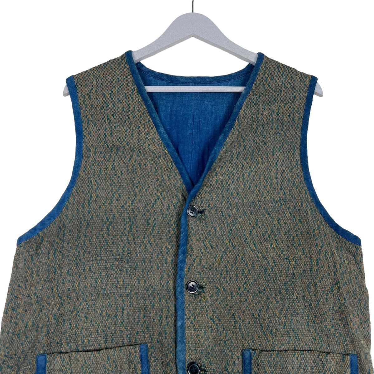 Indigo 🔥 VINTAGE 70s INDIGO BROWN BEACH VEST TANK TOP Size US M / EU 48-50 / 2 - 3 Thumbnail