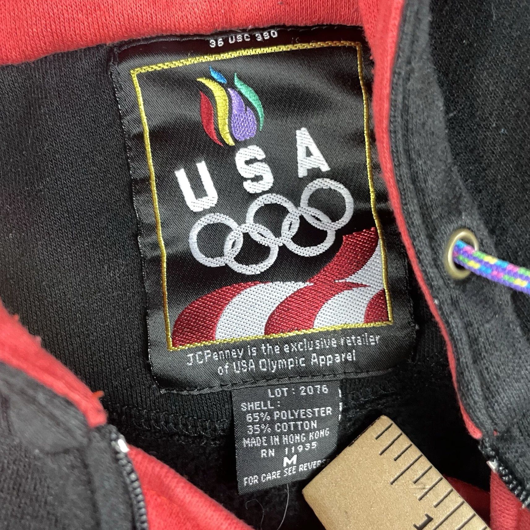 JCPenney VINTAGE USA Olympic Sweatshirt JC Penney Hoodie M Black Unisex Adults Size US M / EU 48-50 / 2 - 7 Thumbnail