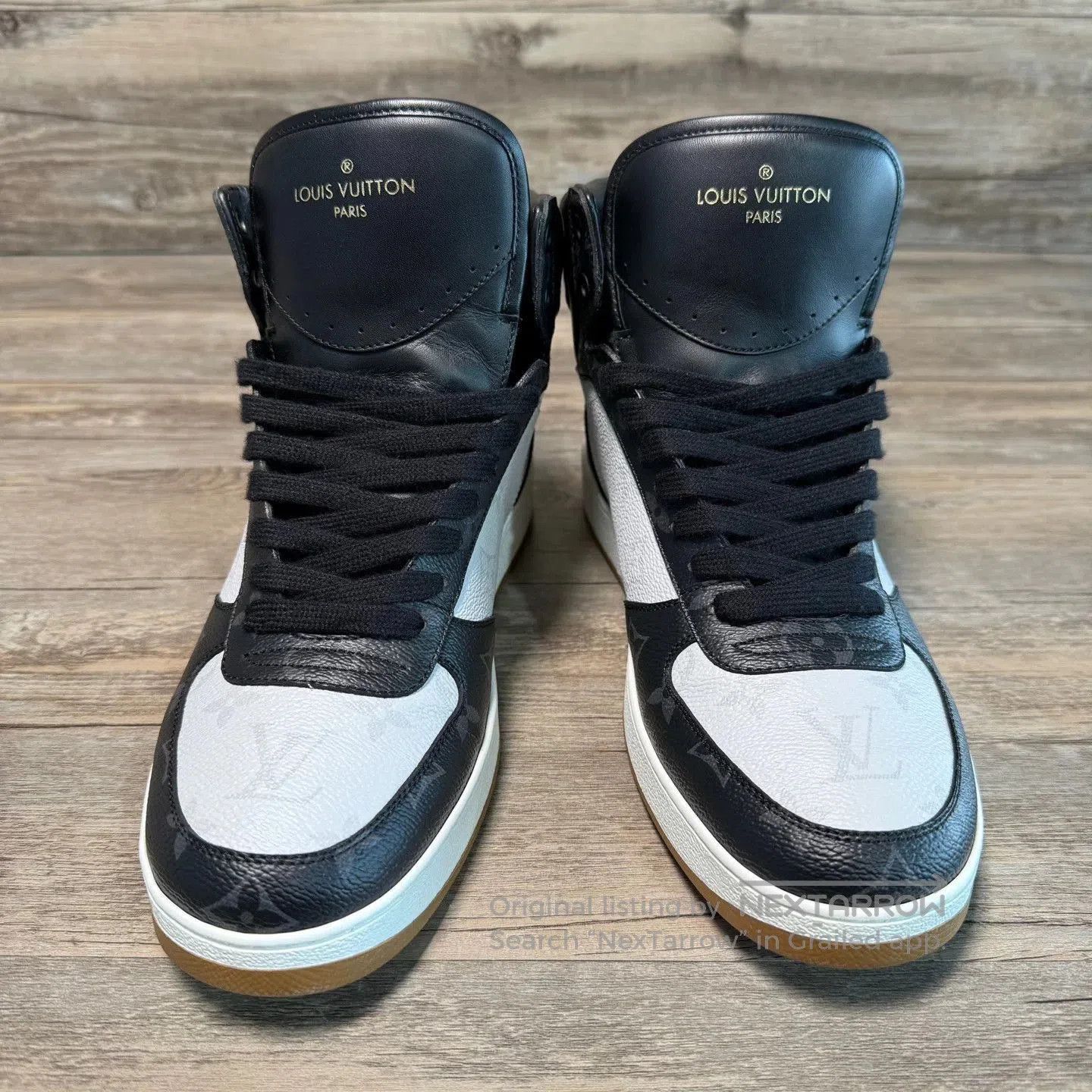 Louis Vuitton Black and White High-Top Sneakers Size 8. Size US 8 / EU 41 - 5 Thumbnail