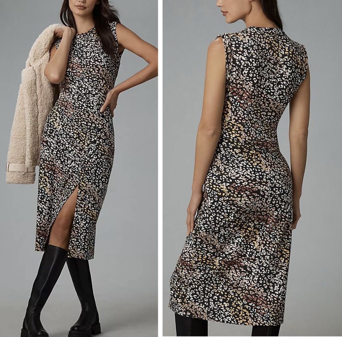 grey state chiara midi dress Grey State Chiara Midi Dress 3X / Blue Motif