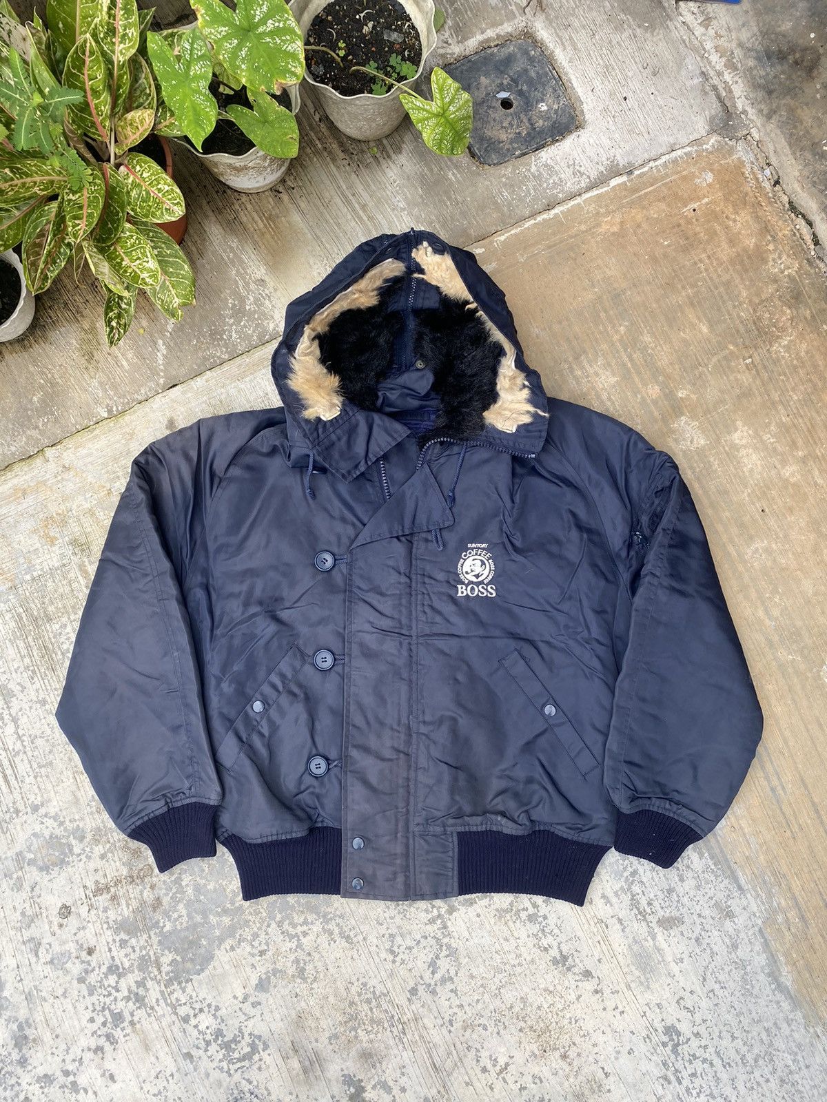 Japanese Brand Vintage N-2B Suntory Coffee Boos Bomber Jacket Size US L / EU 52-54 / 3 - 1 Thumbnail