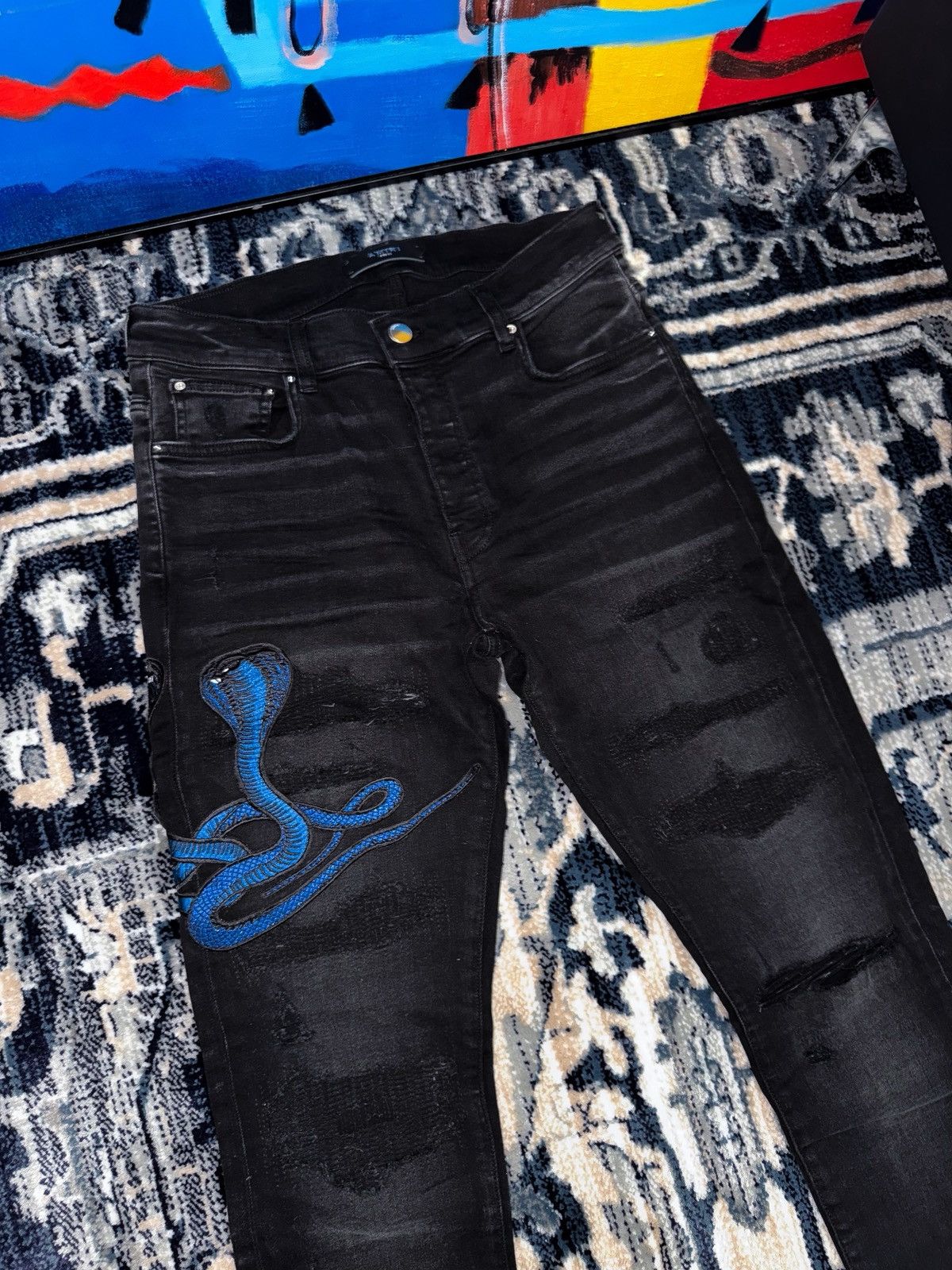 Amiri Amiri snake embroidered jeans Size US 32 / EU 48 - 2 Thumbnail