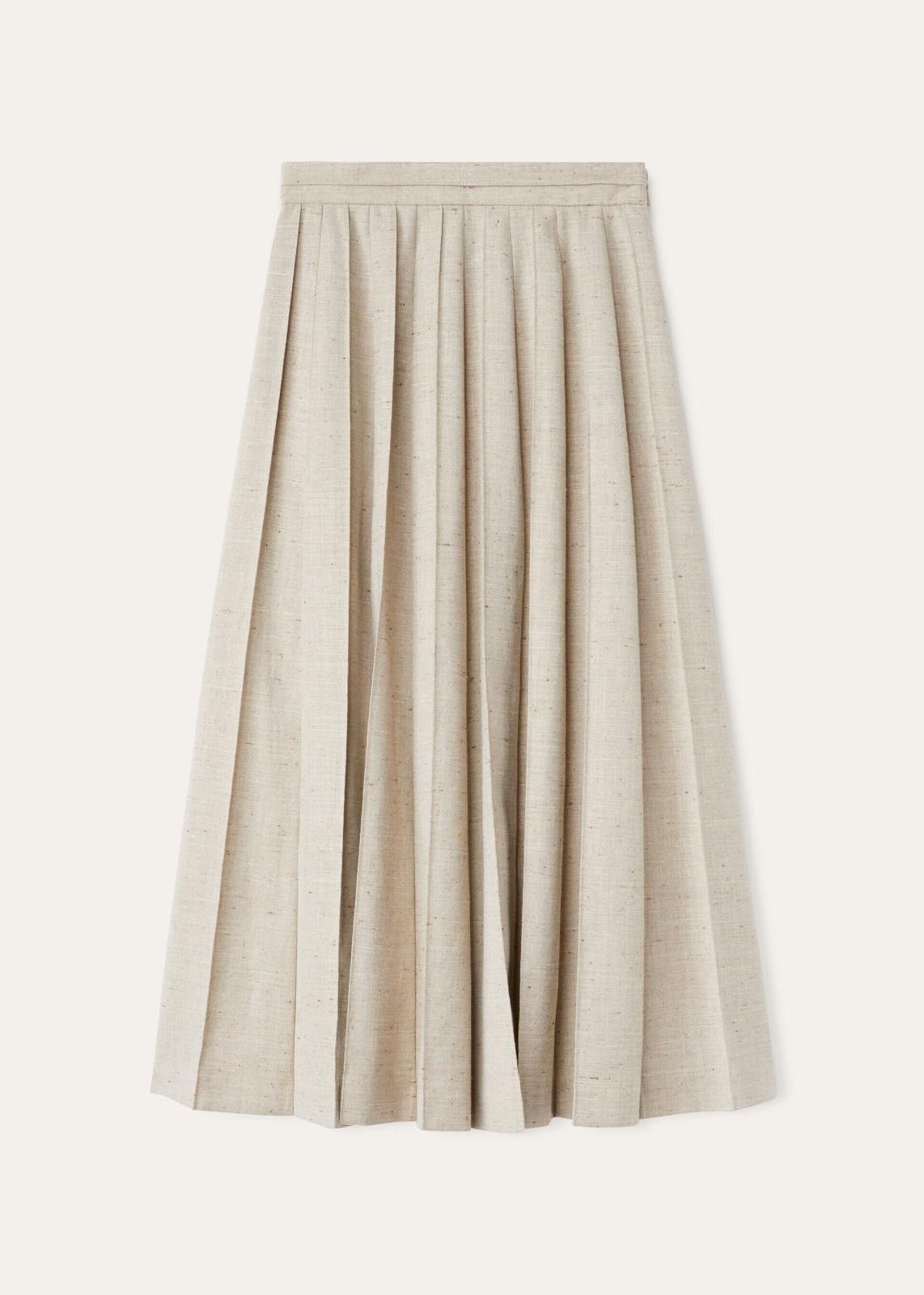 Loro Piana o1srvl11e0225 FAO0176 Fumiko Skirt in Beige Size 27" / US 4 / IT 40 - 1 Thumbnail