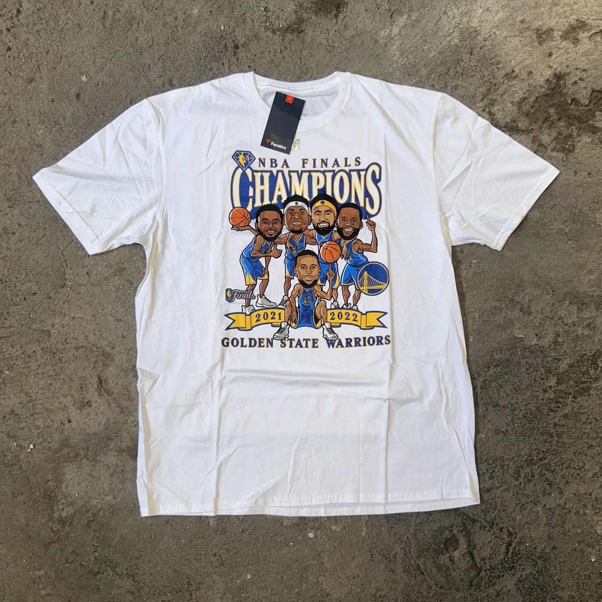 NBA Fanatics GSW 2021-2022 NBA Finals Champions Cartoon Tee Size US XL / EU 56 / 4 - 1 Thumbnail