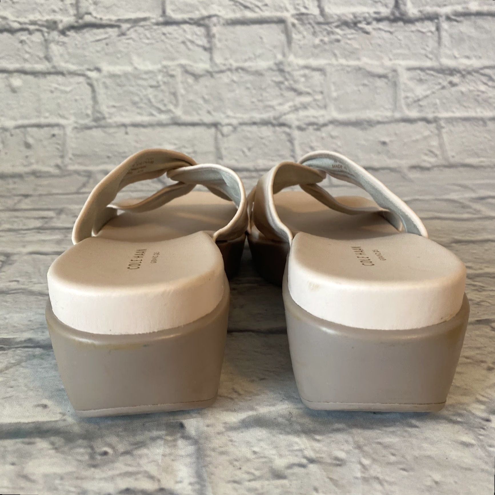 Cole Haan Cole Haan Grand OS Slide Sandals Cross Straps Wedge Heels Beige Women’s Size 10 Size US 8 / IT 38 - 4 Thumbnail