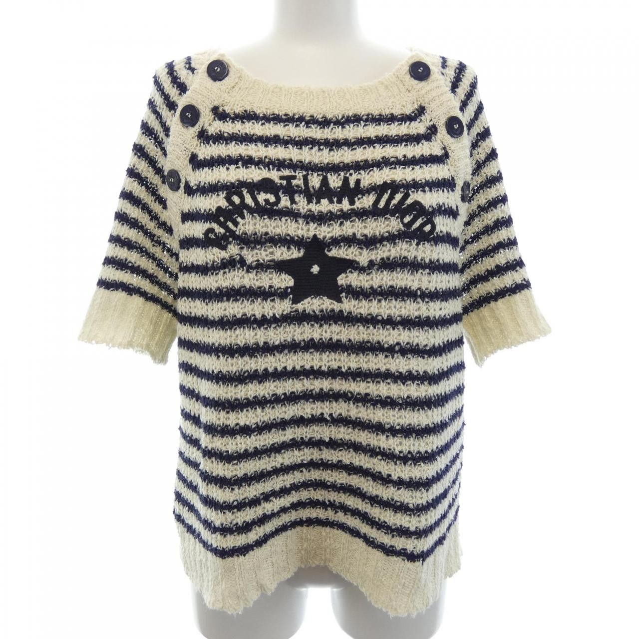 Dior Dior Christian Dior DIOR MARINieRE knit short sleeve sweater Textile Tops 524S24A7026 DUTY FREE for USA Size ONE SIZE - 1 Thumbnail