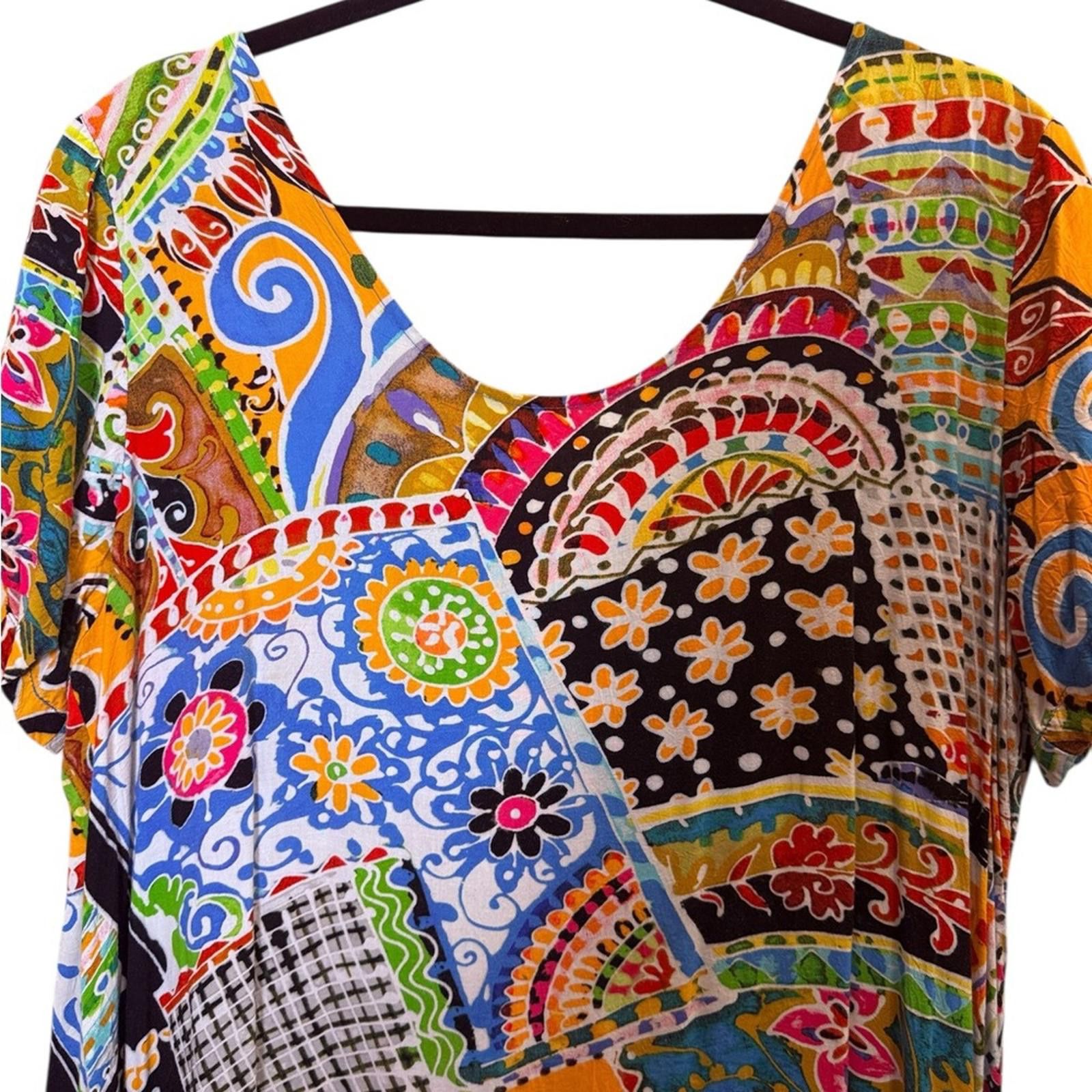 Jams World Jams World Vintage Hattie Babydoll Boho Patch Mini Dress Size XL / US 12-14 / IT 48-50 - 5 Thumbnail