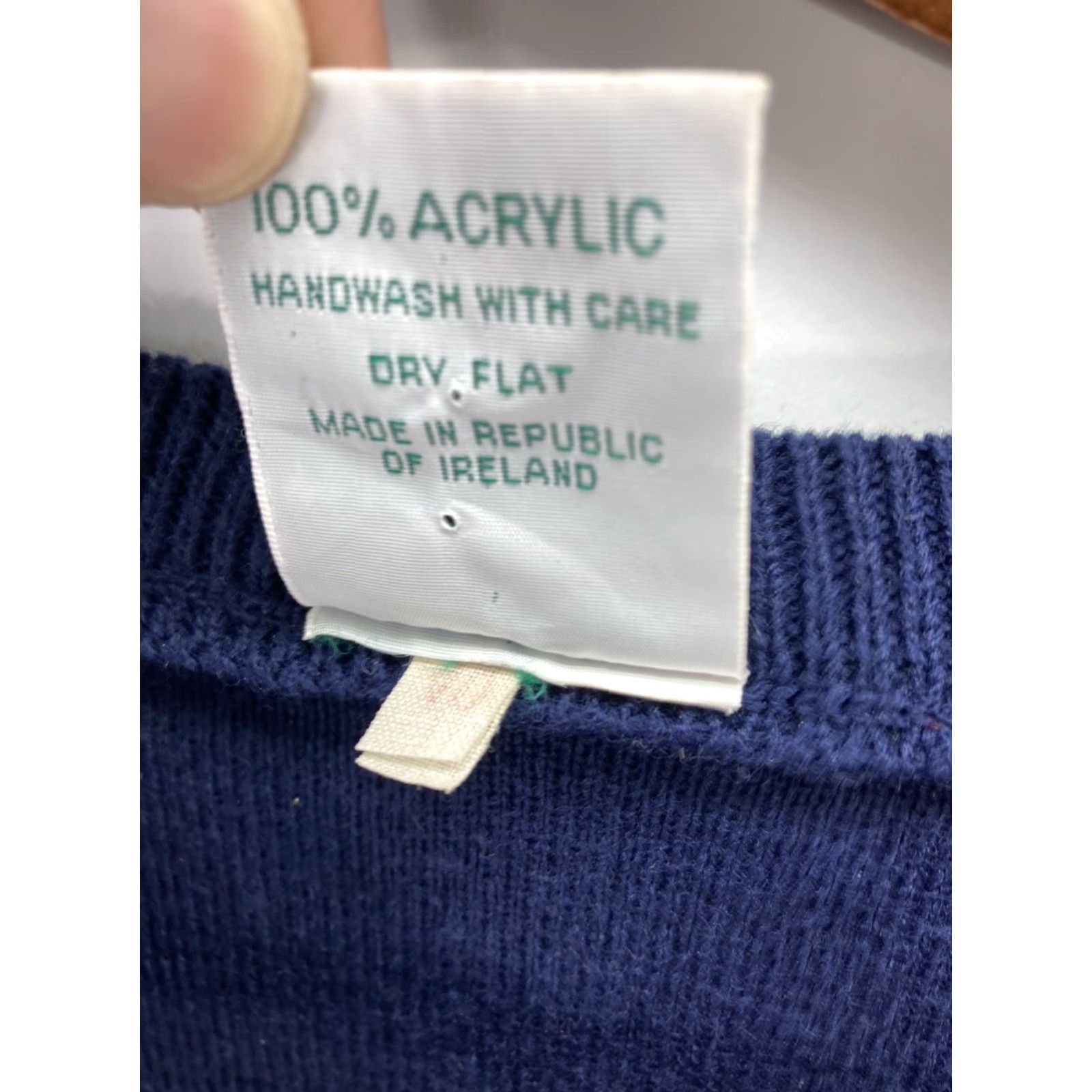 Vintage Blarney Woollen Mills Made Ireland Shamrock Irish Sweater Vest Men Medium Blue Pullover Crew Neck Classic All Seasons St Patrick’s Day Golf Size US M / EU 48-50 / 2 - 4 Thumbnail