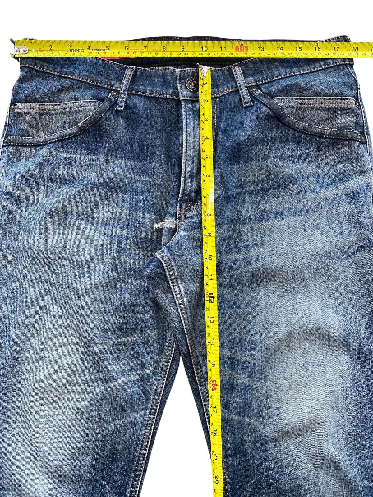 Edwin Edwin Faded Wash Whiskered Straight Leg Jeans Style Size US 36 / EU 52 - 6 Thumbnail