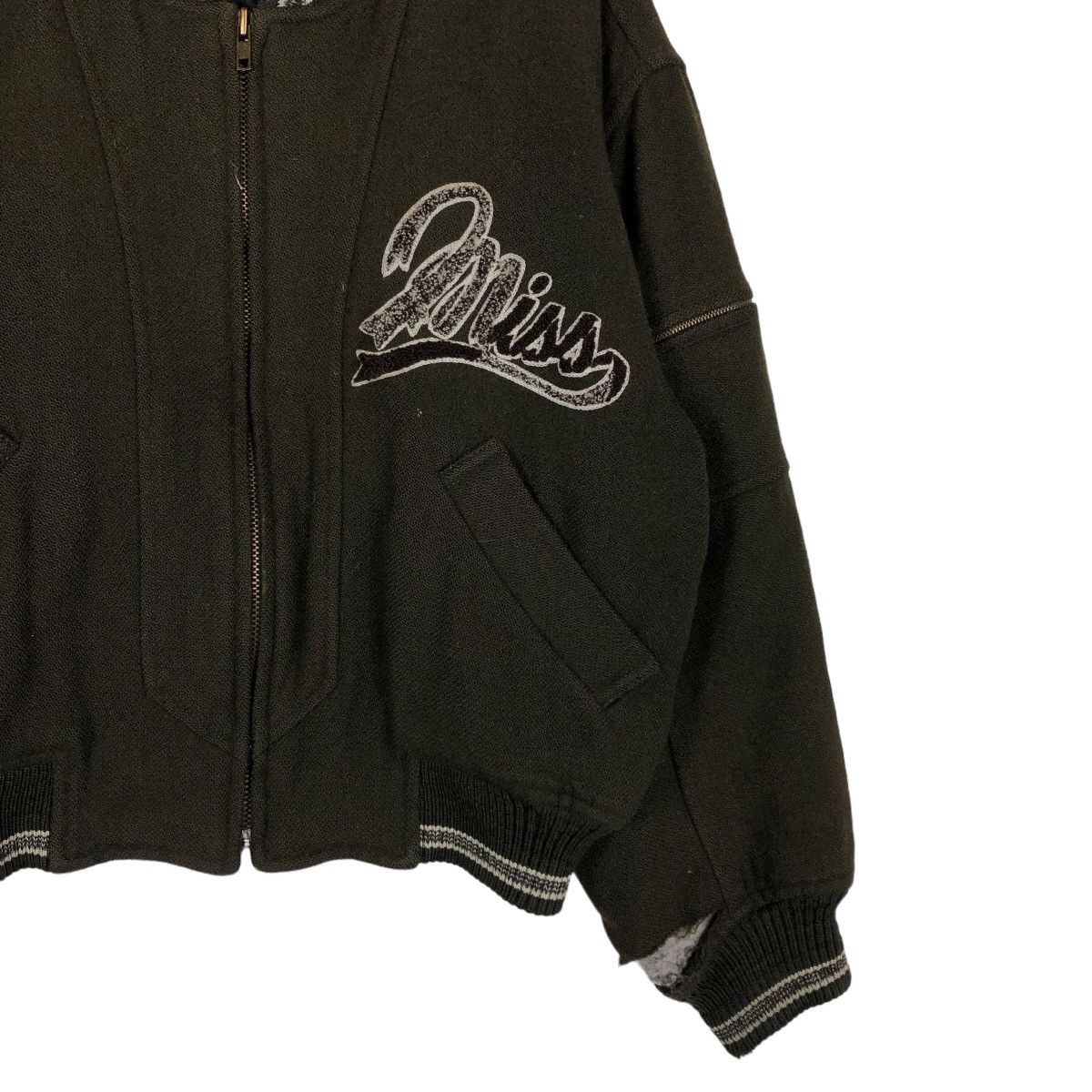 Japanese Brand 🔥VINTAGE WOOL BOMBER JACKET SCOOP SPELL OUT ISSEY MIYAKE Size US M / EU 48-50 / 2 - 7 Thumbnail